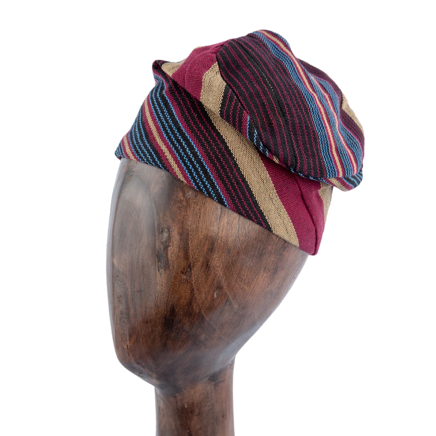Multicolored Striped Aso Oke Fila Cap, Nigerian hat, cultural headwear, men's cap