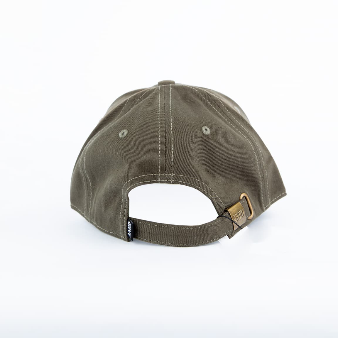 Unisex olive green face cap with 'DRPS' embroidery and adjustable strap.