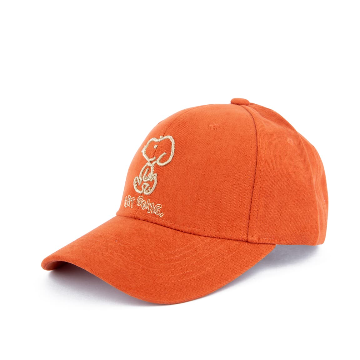 Orange Baseball Face Cap, Snoopy Get Going, adjustable snapback, cotton cap