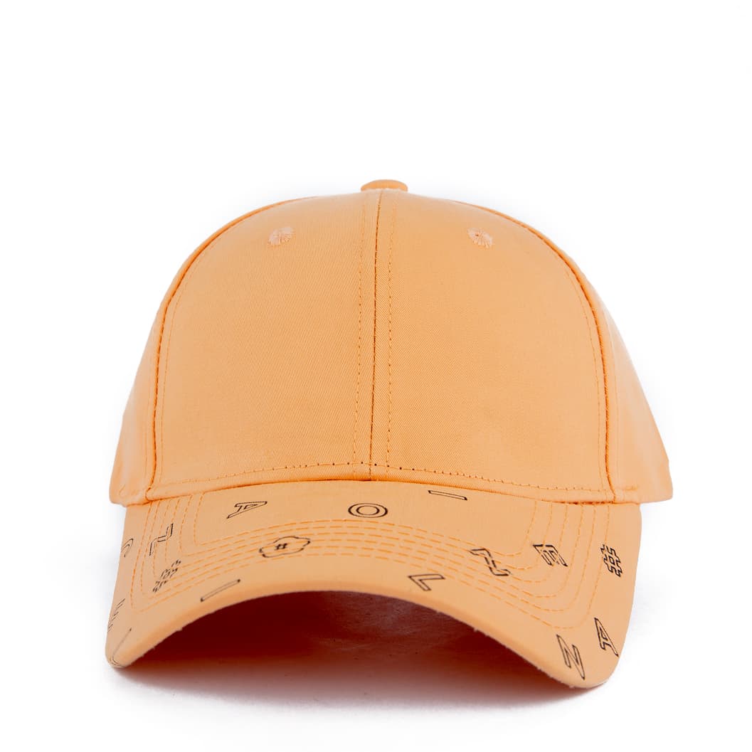 Orange Baseball Face Cap, Minimalist Symbol Pattern, adjustable snapback, cotton cap