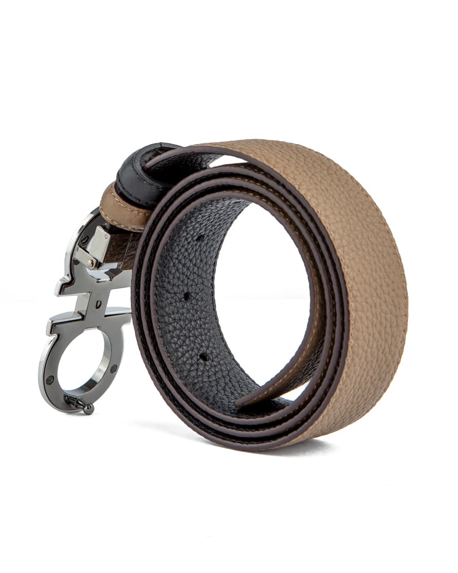 Salvatore Ferragamo Men's Reversible Leather Belt - Brown/Black