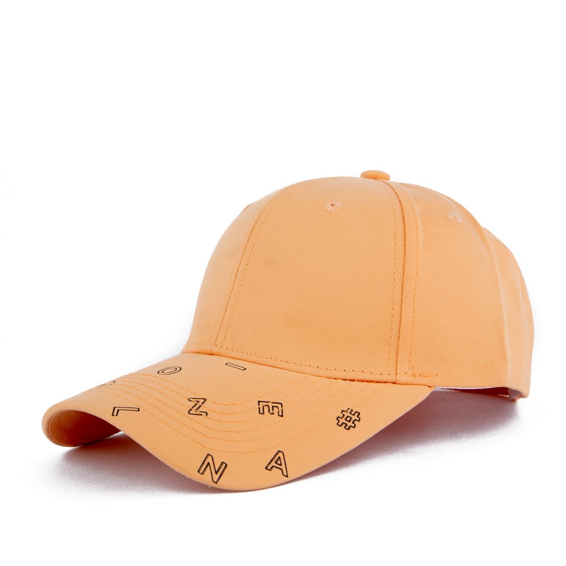 Orange Baseball Cap, Minimalist Symbol Pattern, adjustable snapback, cotton cap