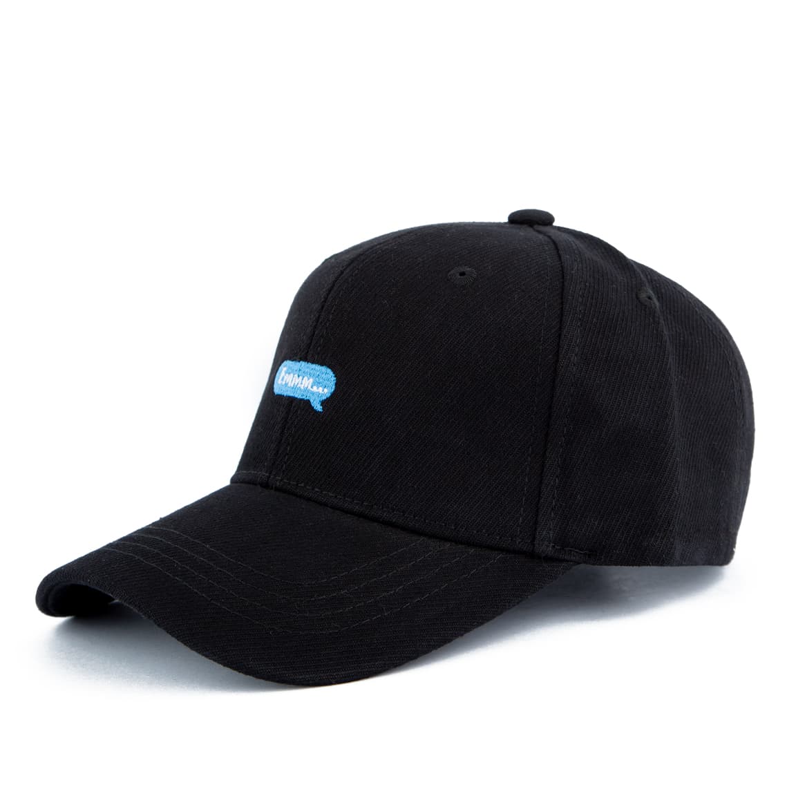 Black Baseball Face Cap, Text Bubble, adjustable snapback, cotton cap