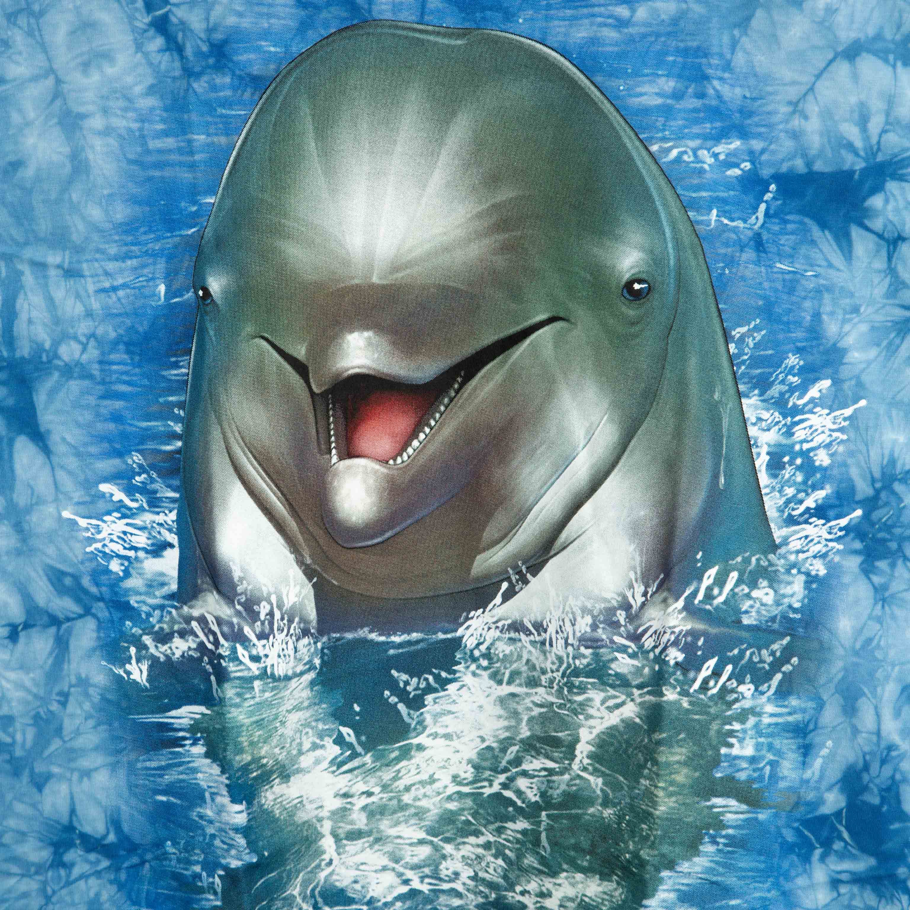 Rock Eagle Blue Tie-Dye Beluga Whale Pop-Out Unisex T-Shirt