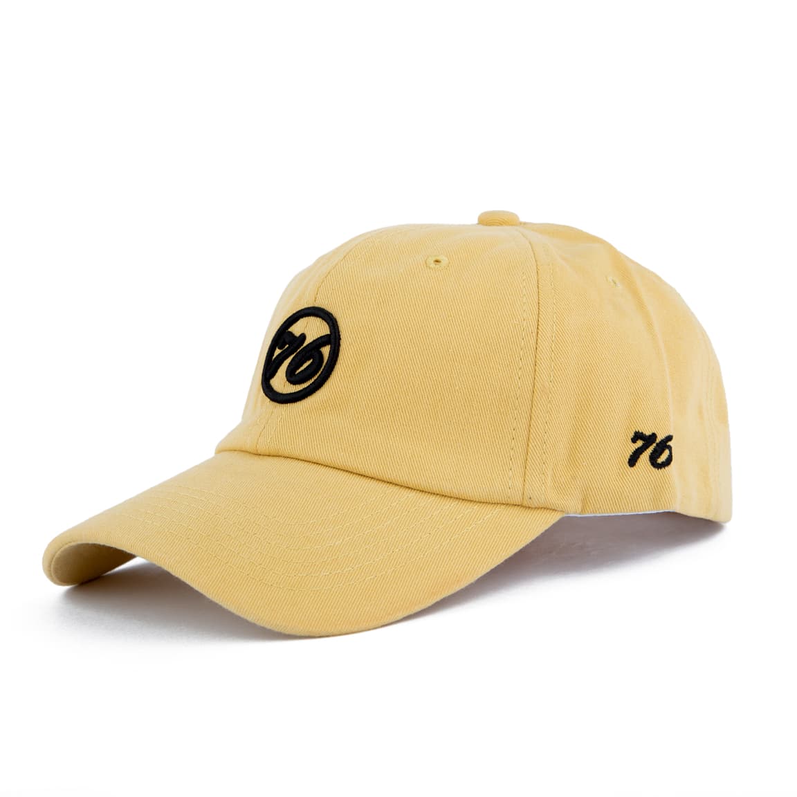 Yellow Baseball Cap, 76 Logo, adjustable snapback, cotton cap