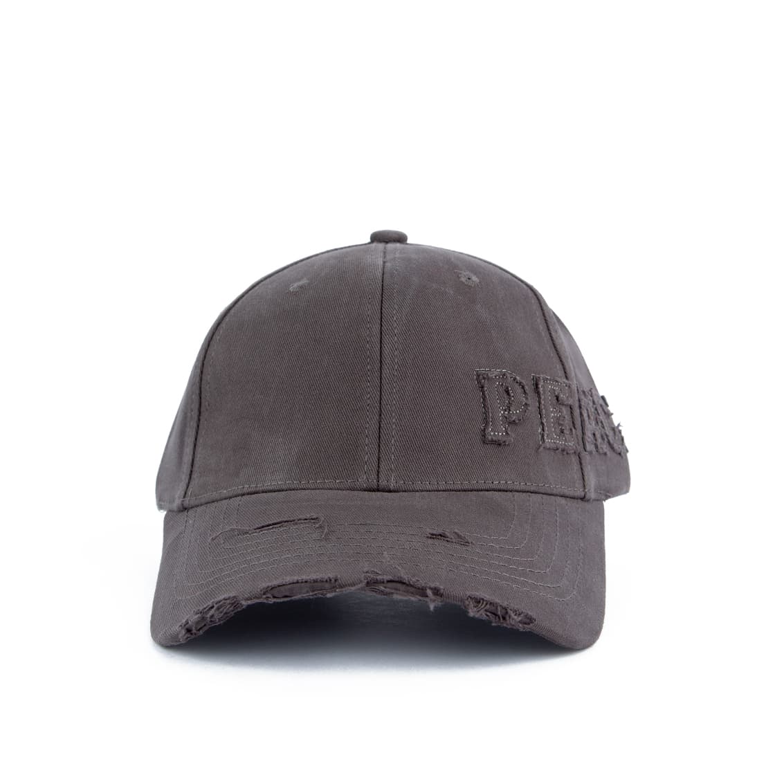 Grey Distressed Baseball Face Cap, Peace Logo, adjustable snapback, cotton cap