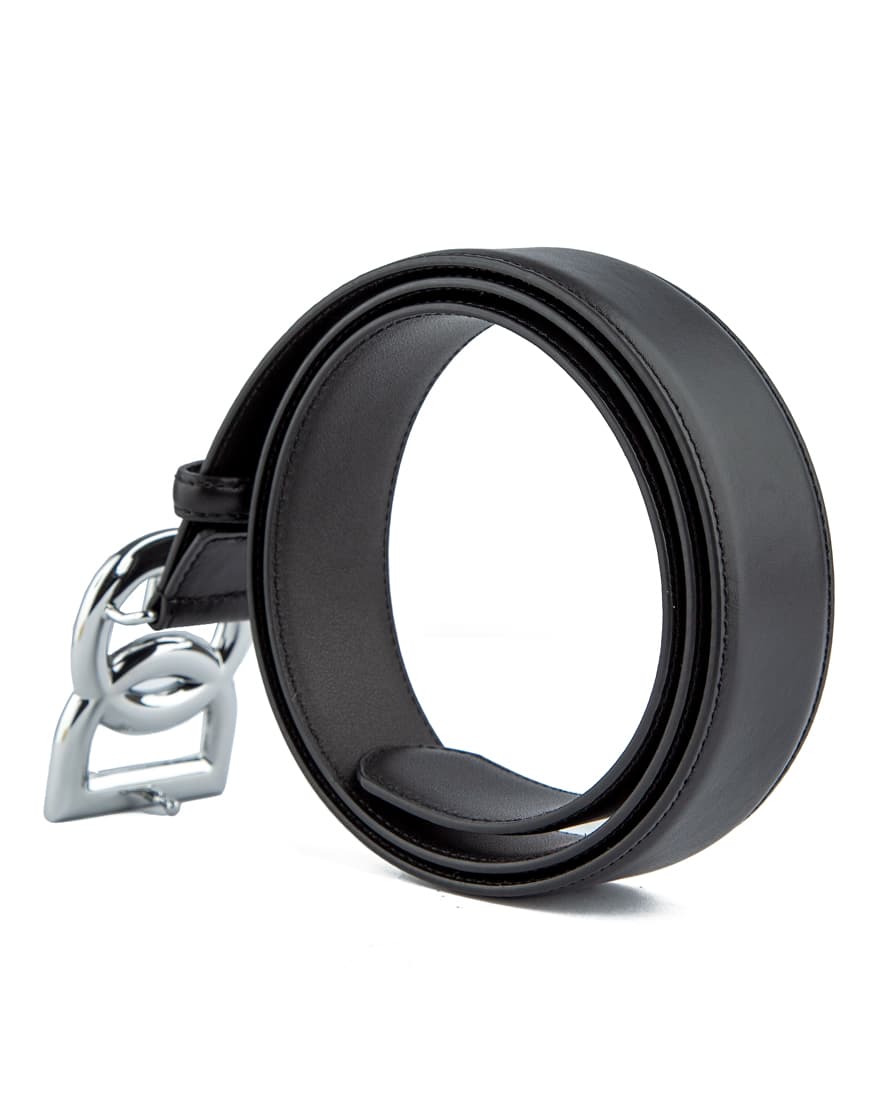 Tony Bellucci Women's Black Genuine Smooth Leather Belt TB104-1 with Silver Buckle.