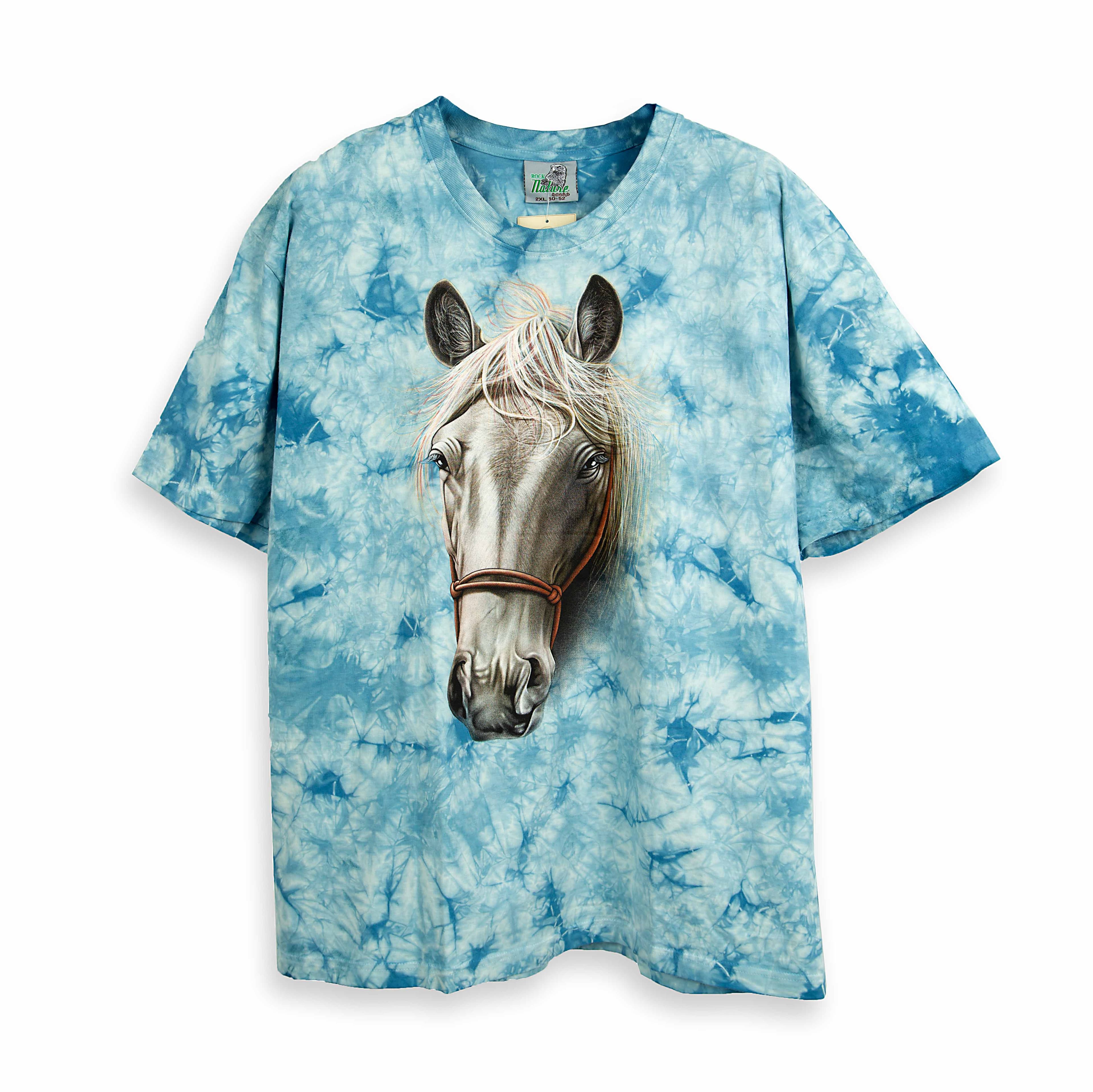 Rock Eagle “Majestic Horse Portrait T-Shirt, 11606- Sky Blue