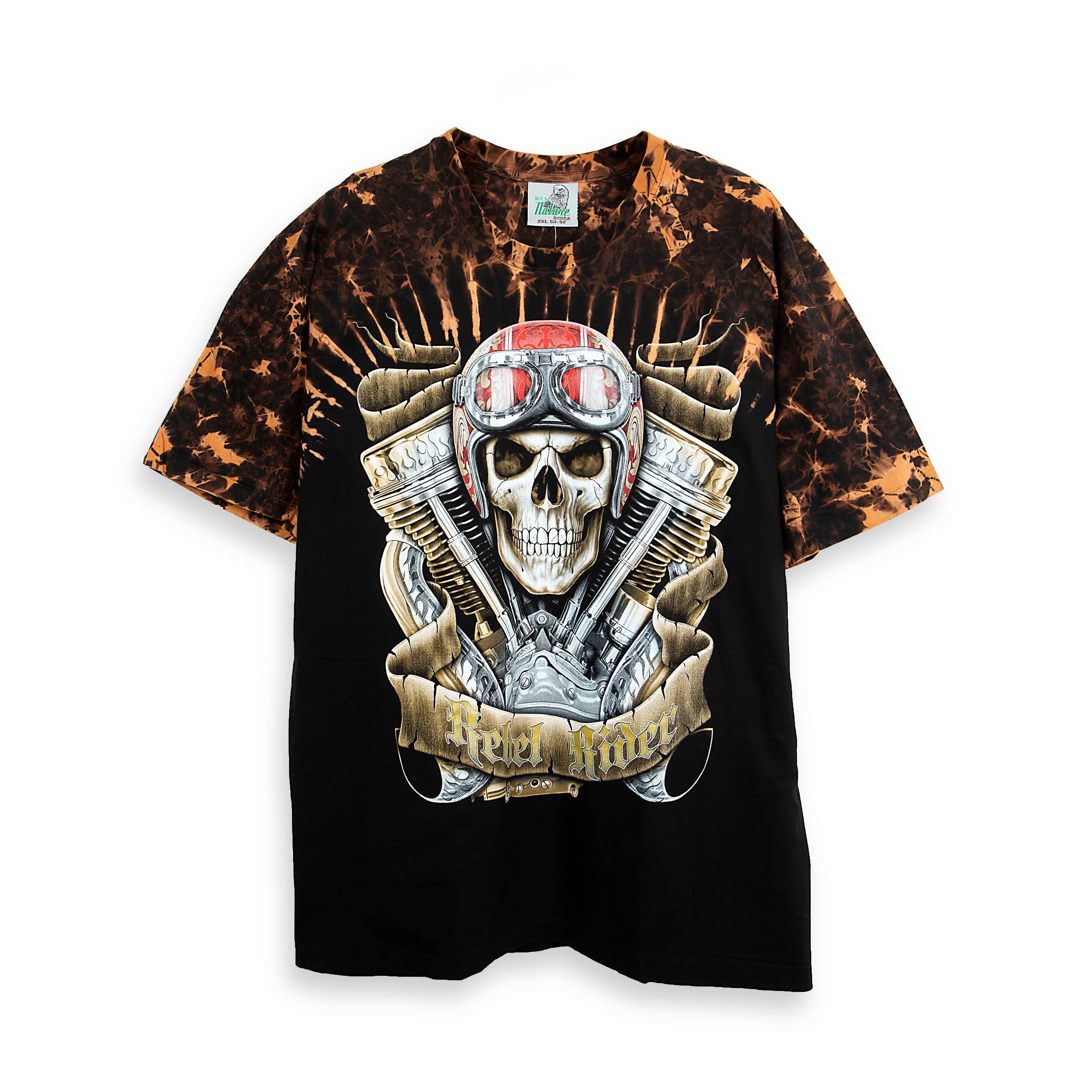 Rock Eagle Ride Free Glow In The Dark T-Shirt, 11606- Black/Orange Tie-Dye