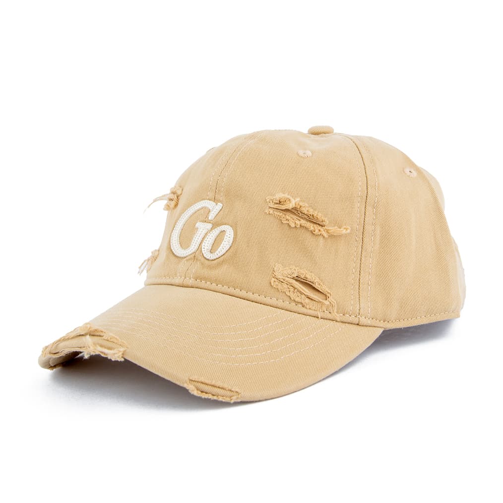 Distressed "Go" Baseball Face Cap | Edgy & Comfortable