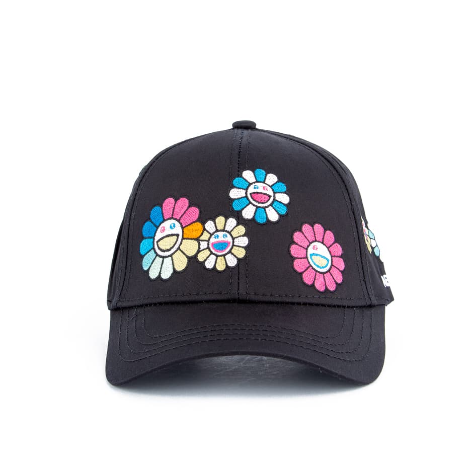 Trendy & Playful Murakami Flower Face Cap, 11499 - Black 