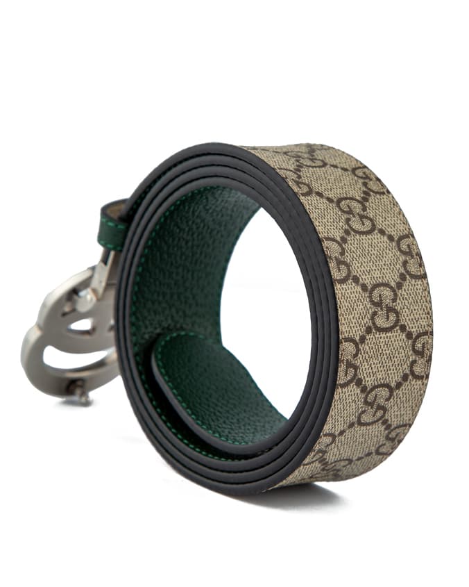 Gucci GG Supreme Canvas Belt with Interlocking G Buckle - Luxury designer belt for men and women, perfect for casual or formal outfits.