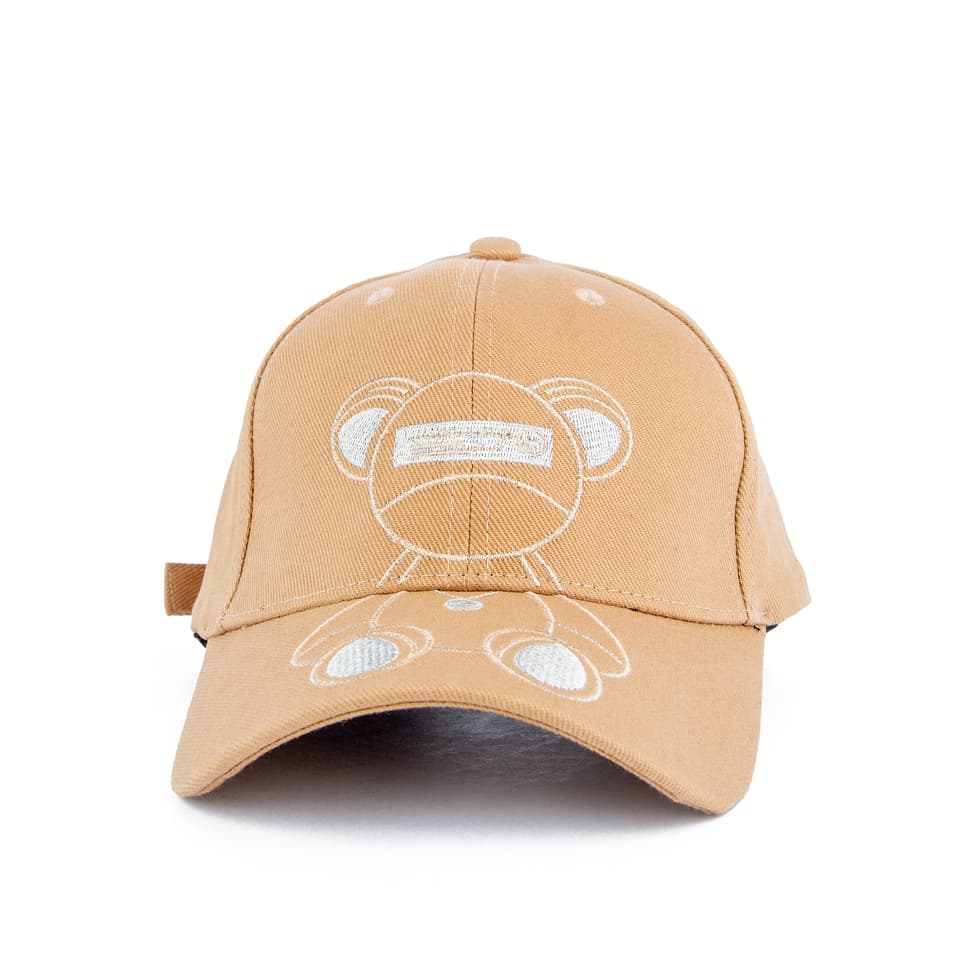 Unisex Bear Hug Baseball Face Cap - Tan