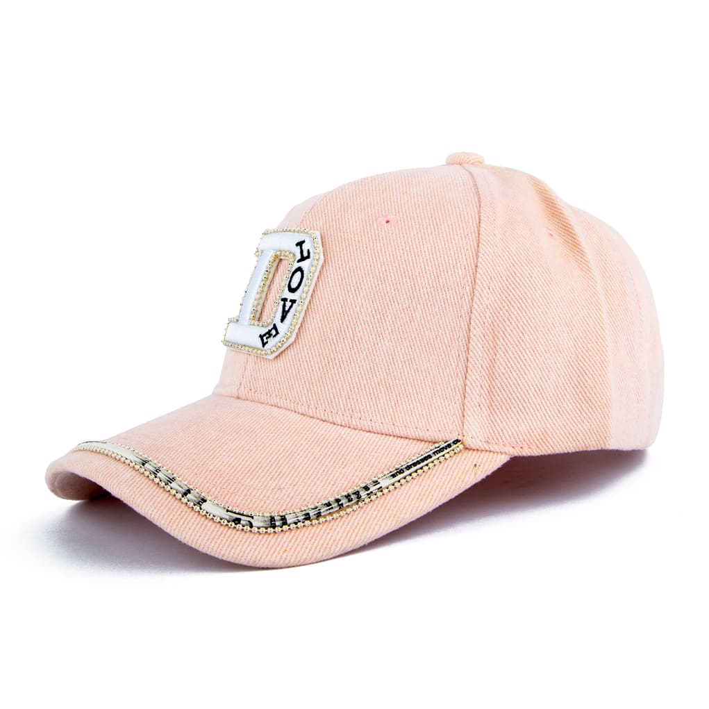 "Love" Dazzle Baseball Cap | Pink | Glamorous & Stylish