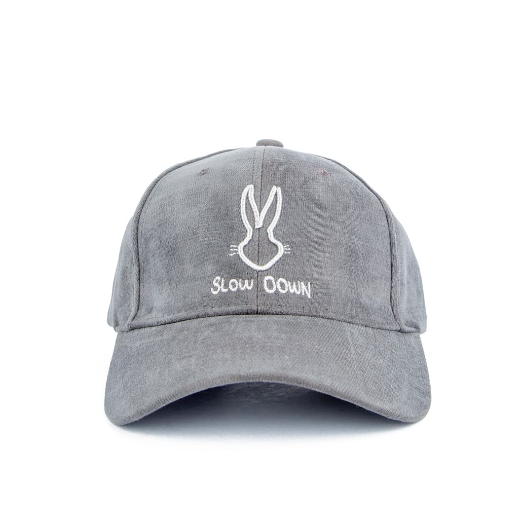 Slow Down Bunny Dad Face Cap| Charcoal Grey | Minimalist Style