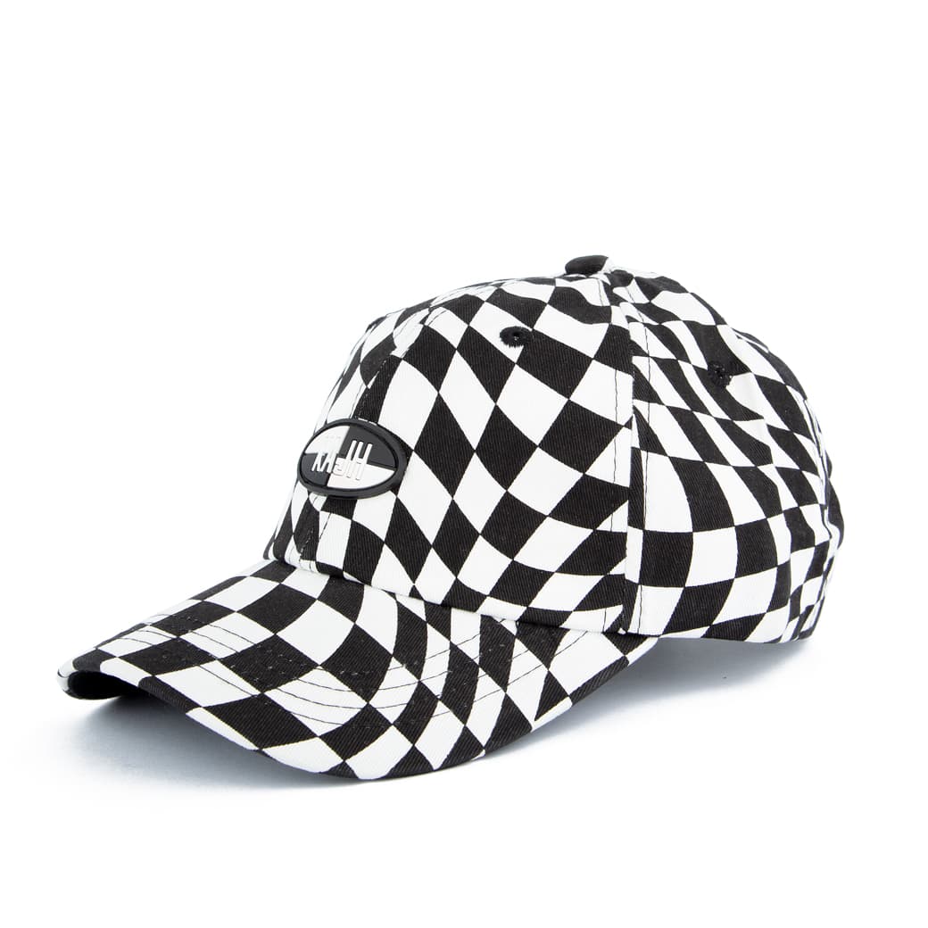 Kashi Checkered Dad Hat | Black & White | Sporty Style