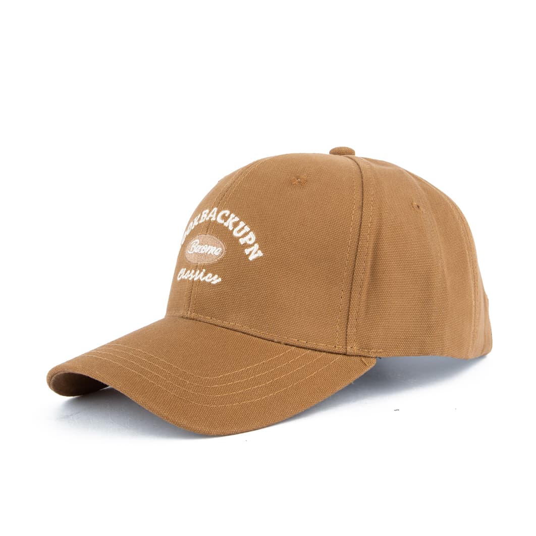LookBackupn Classic Brown Unisex Baseball Cap with Embroidered Logo