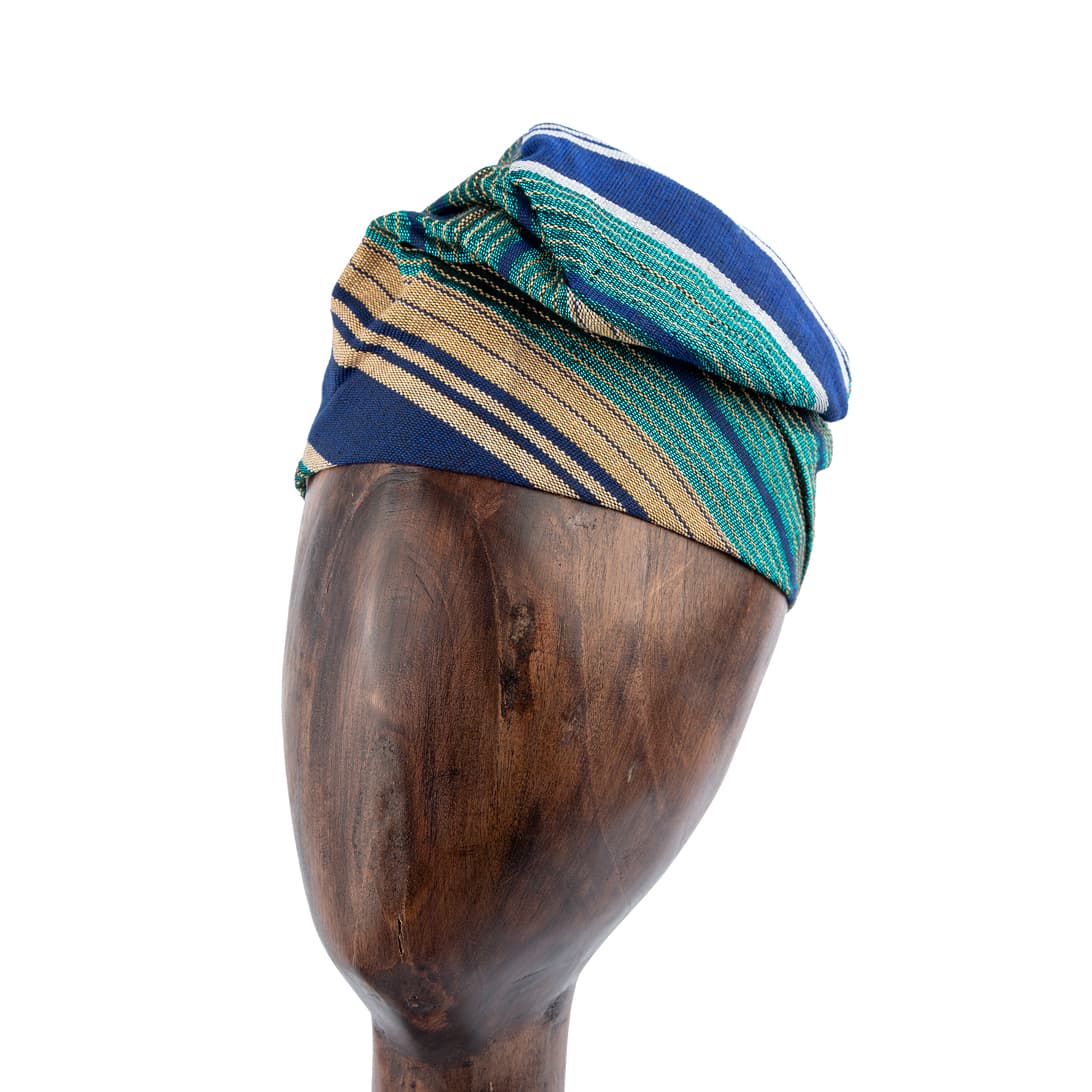 Yoruba Aso Oke Fila Cap with Embroidery | Men's African Headwear
