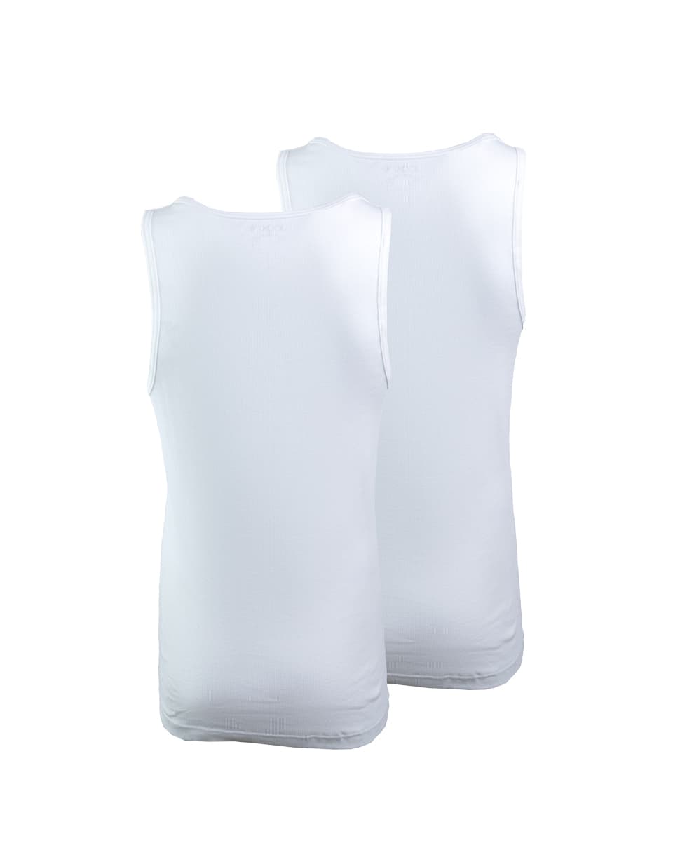 Jockey Men's Classic White Sleeveless Vest - 2-Pack, 100% Cotton, Breathable, Soft & Comfortable Fit.