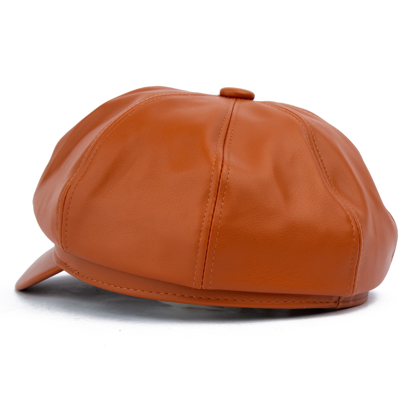 Vintage Brown Leather Baker Boy Cap | Hat