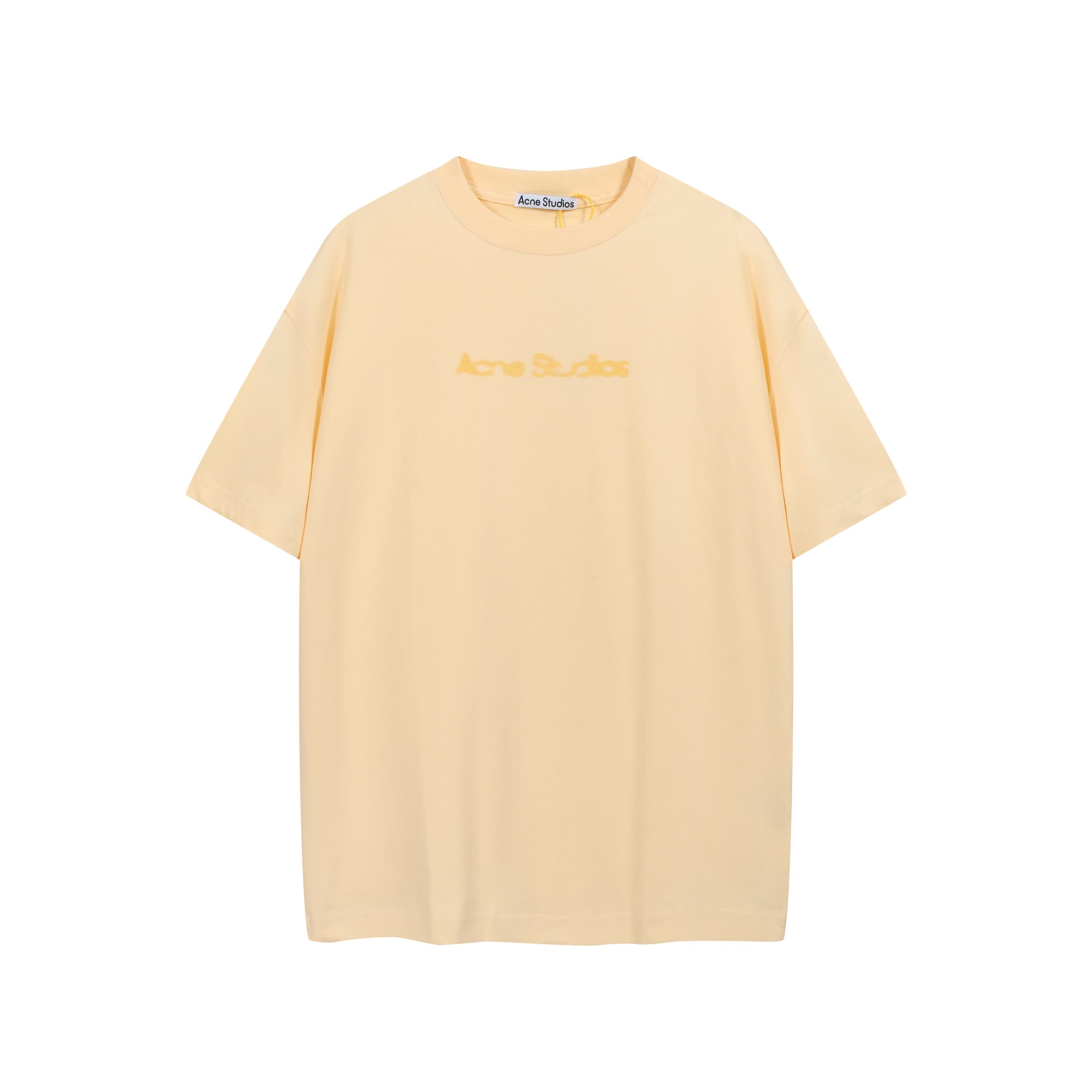 Acne Studios Unisex Bright Yellow Embossed Logo T-Shirt