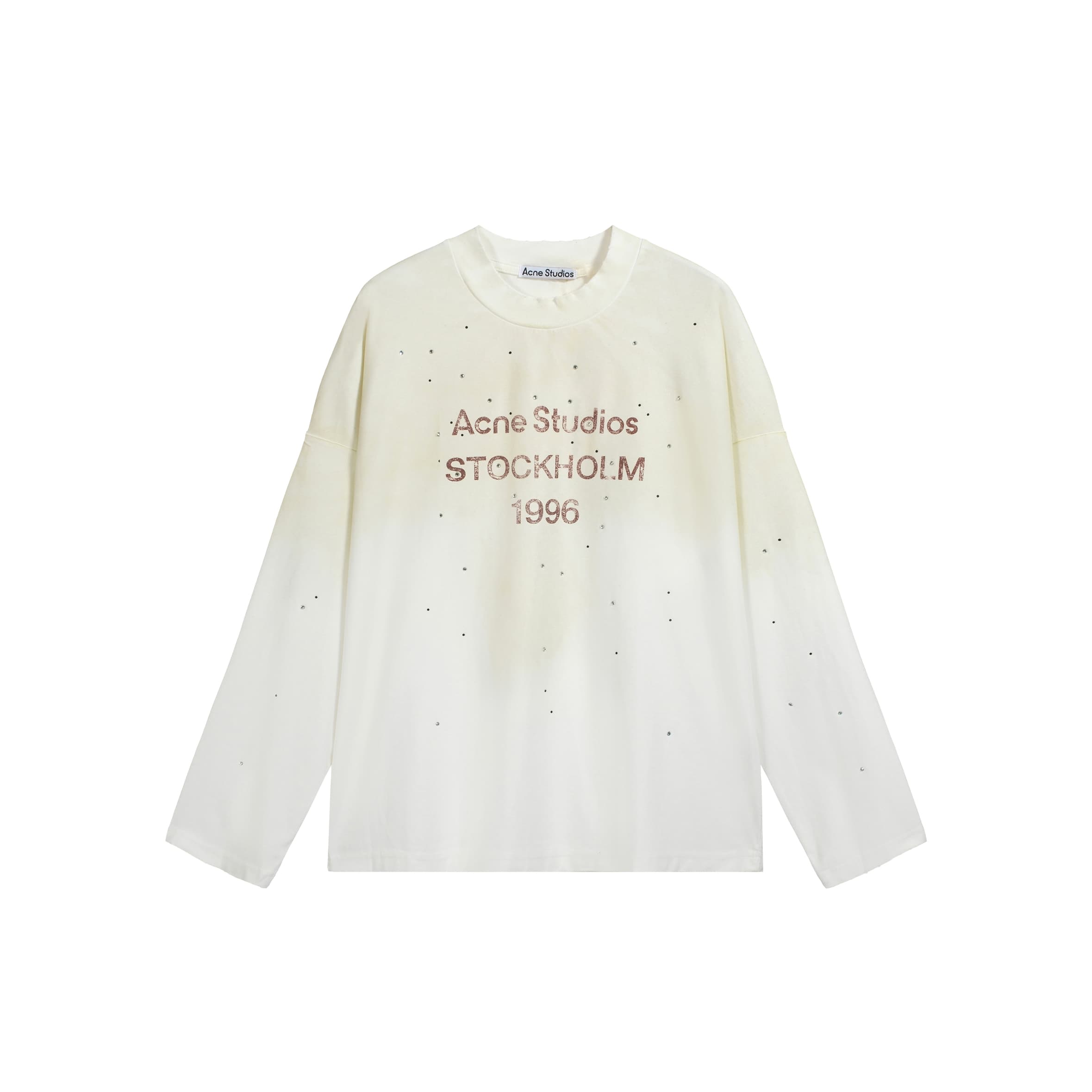 Acne Studios Unisex Pink Studded '1996' Logo Long-Sleeve