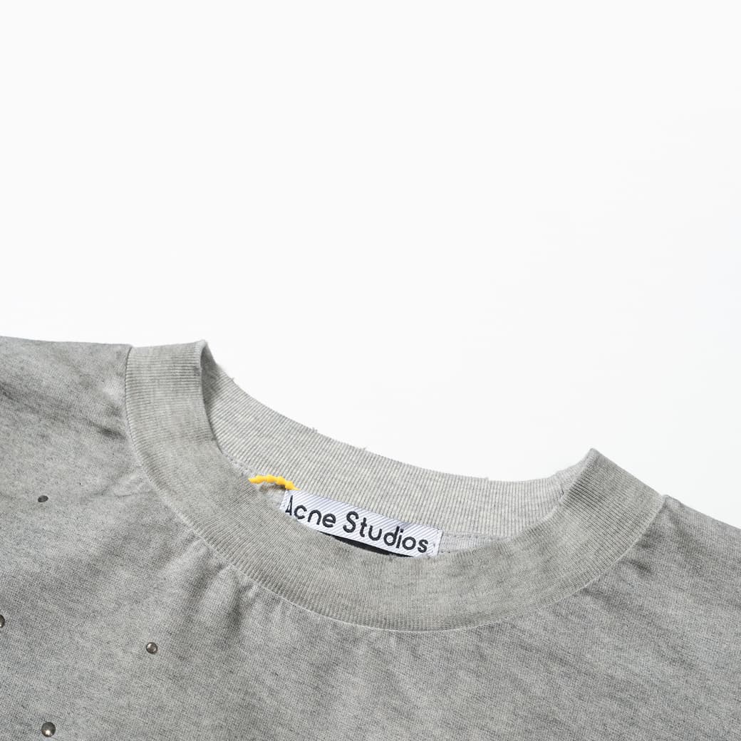 Acne Studios Unisex Pink '1996' Logo Long-Sleeve Distressed Tee