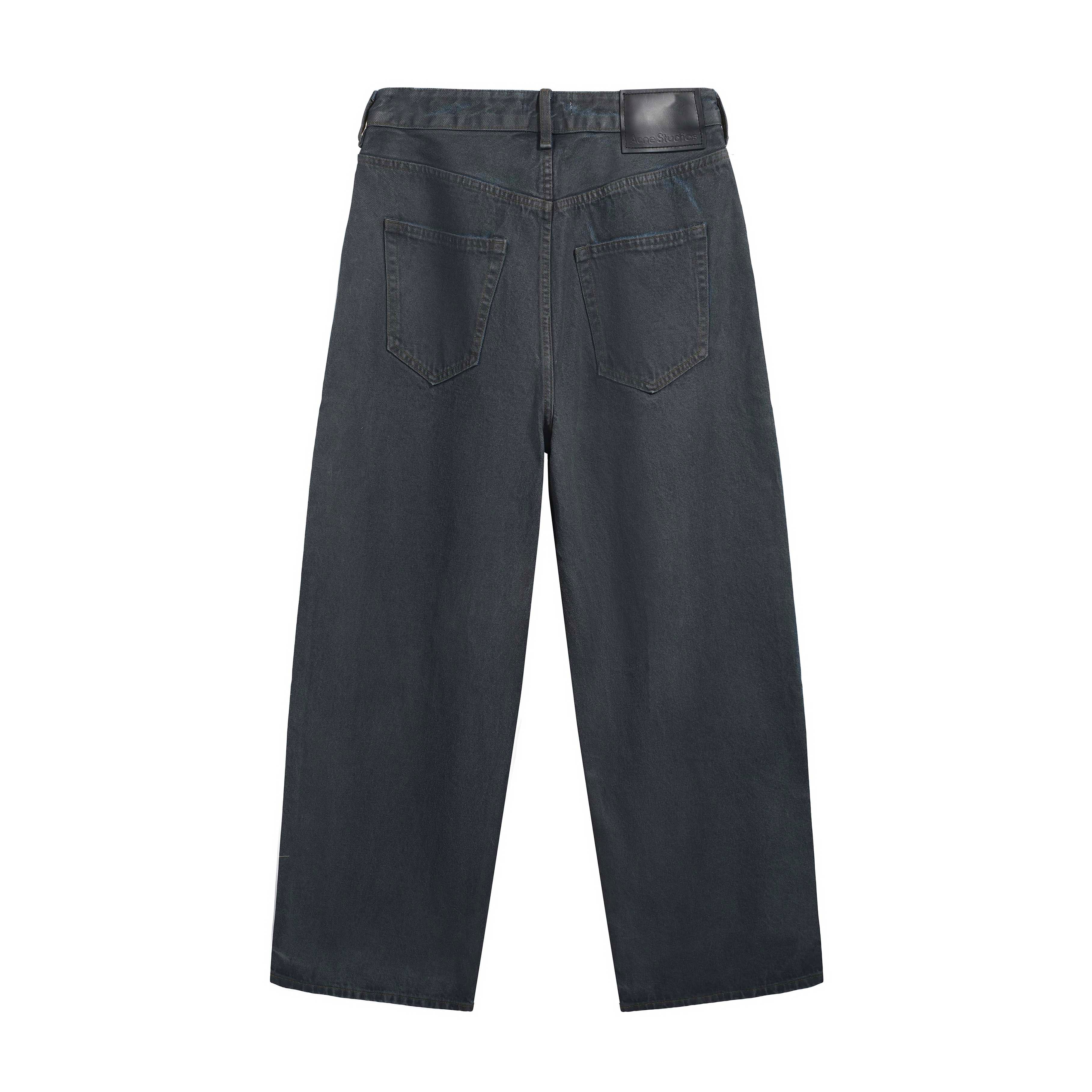Acne Studios Waxed Black Loose Fit Denim Jeans - Coated Finish