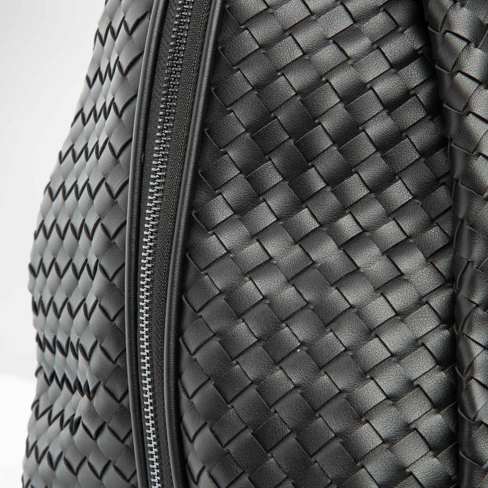 Bottega Veneta Intrecciato Black Leather Weekender Bag