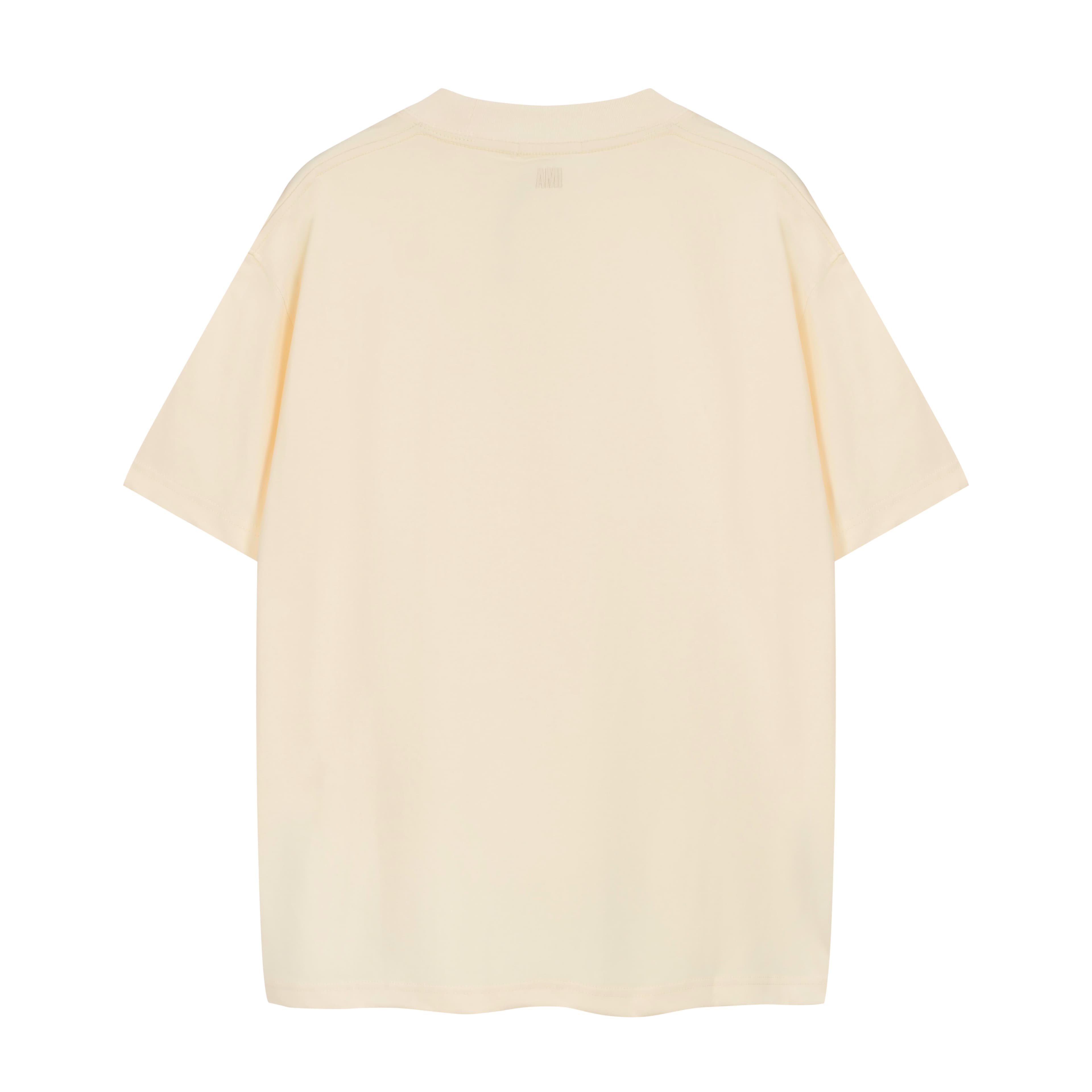 AMI Paris Ami De Coeur T-Shirt - Beige Cream Tonal Logo