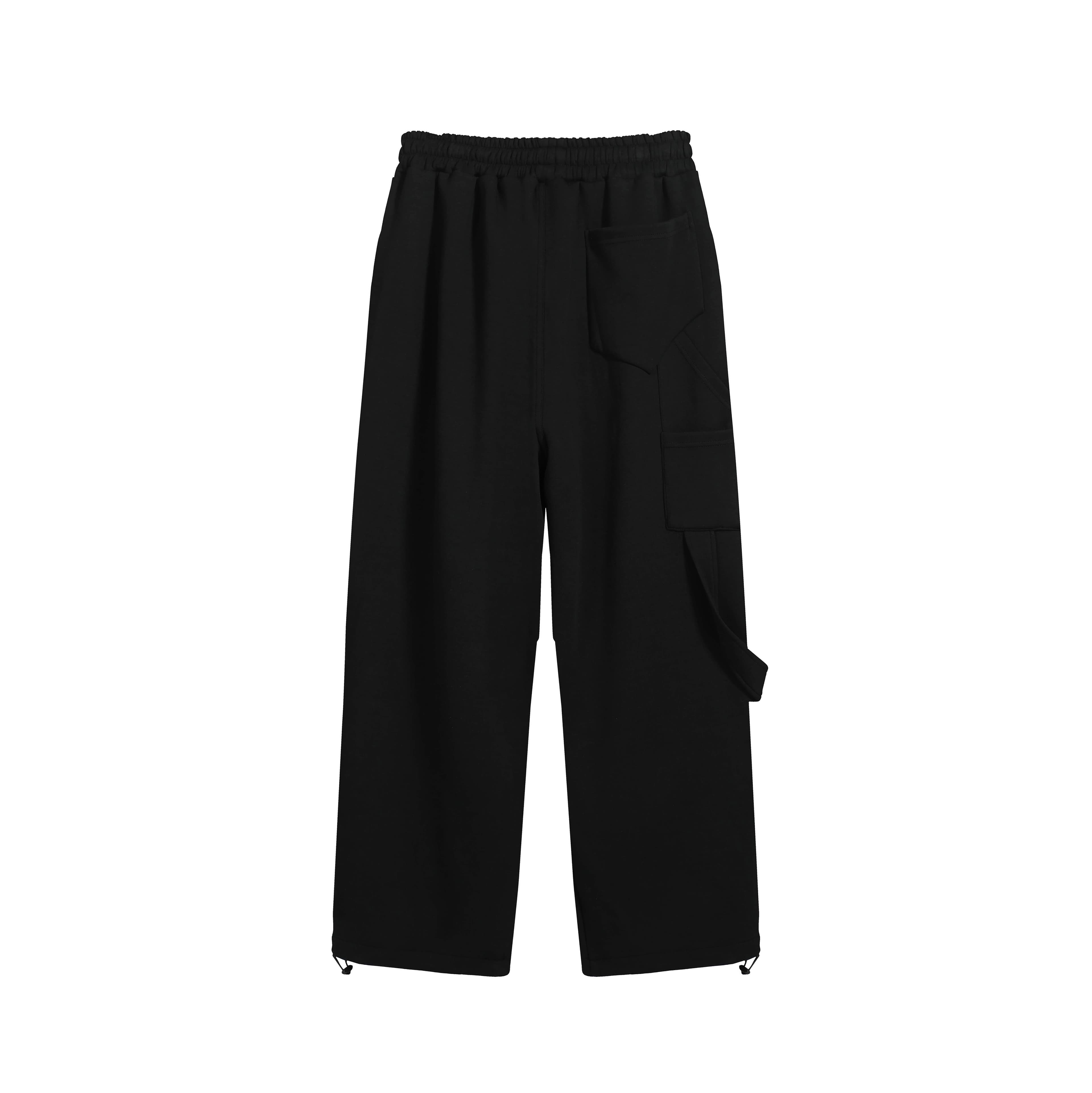 Black Baggy Tech Cargo Pants | Unisex Streetwear Trousers
