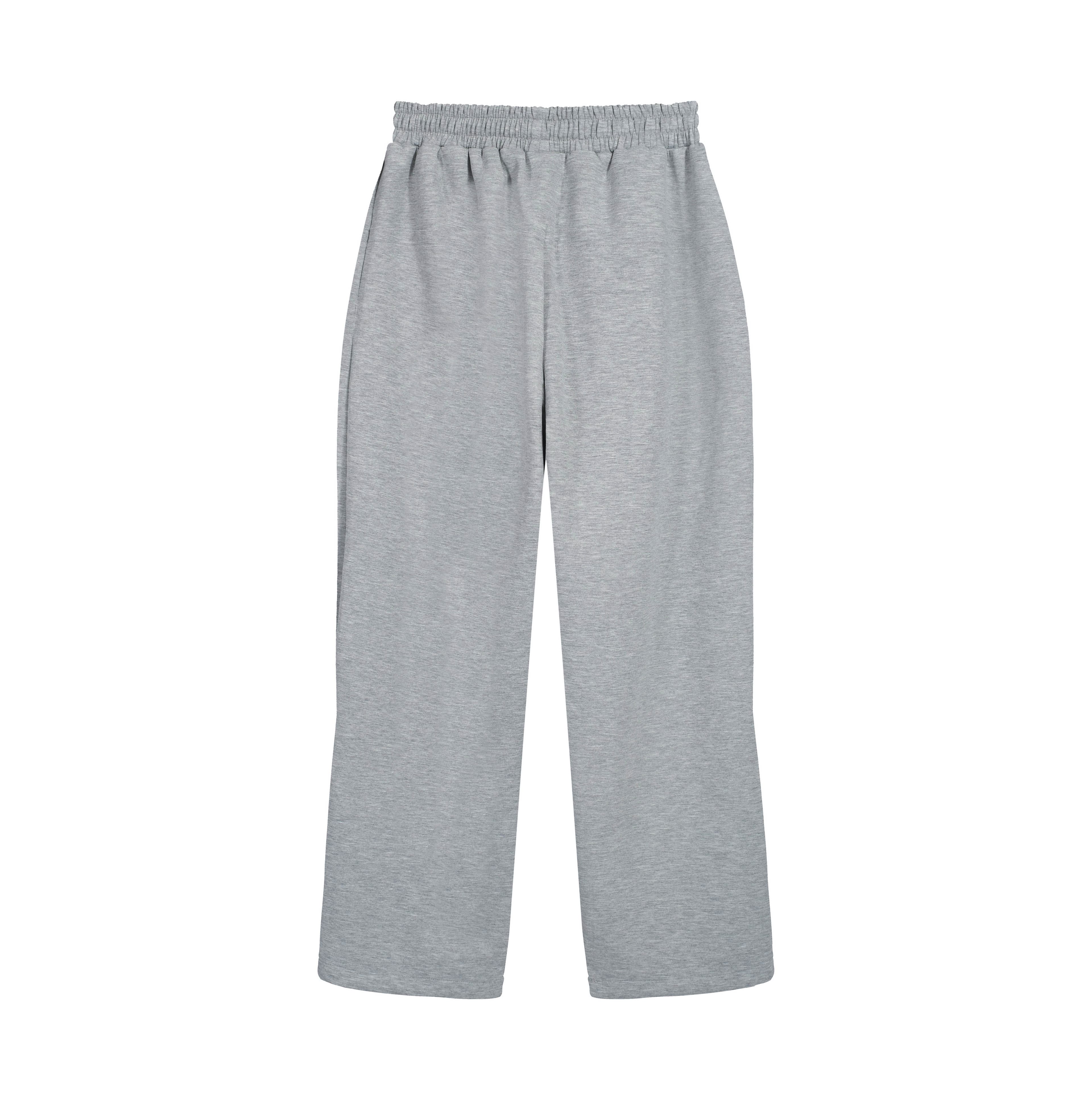 Unisex Wide-Leg Sweatpants | Heather Grey Drawstring Fleece