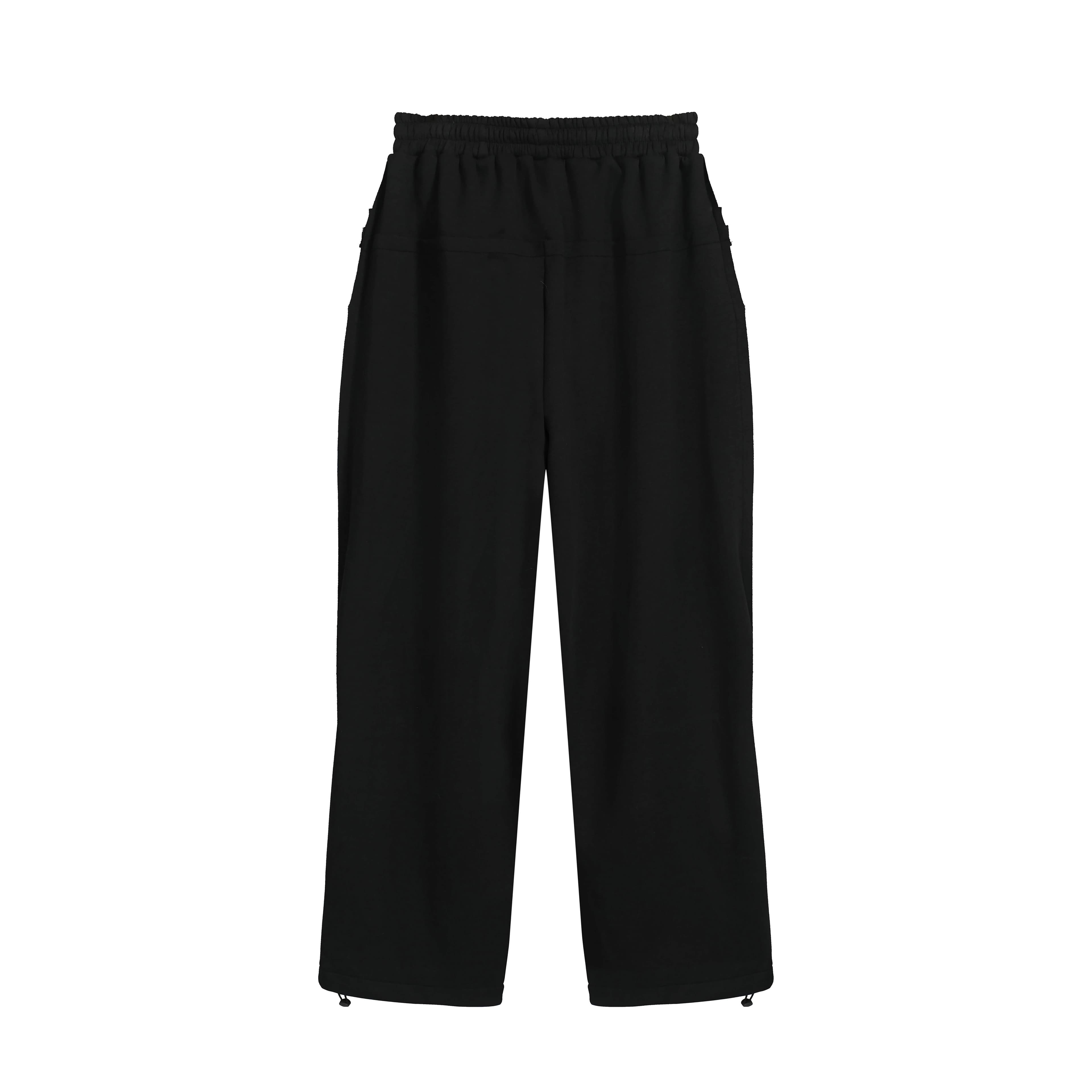 Black Wide-Leg Sweatpants | Unisex Heavyweight Fleece Drawstring