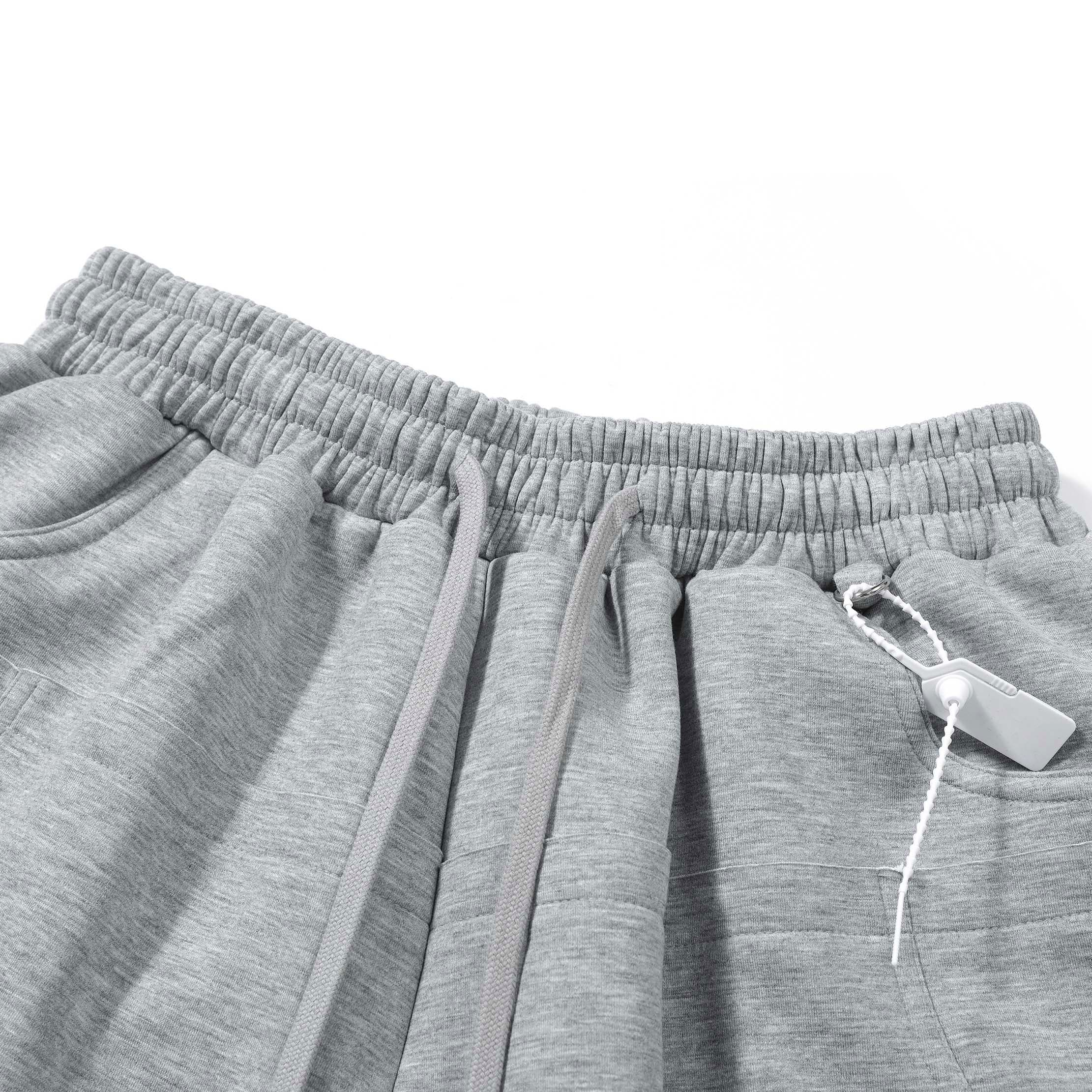 Unisex Wide-Leg Sweatpants | Heather Grey Drawstring Fleece