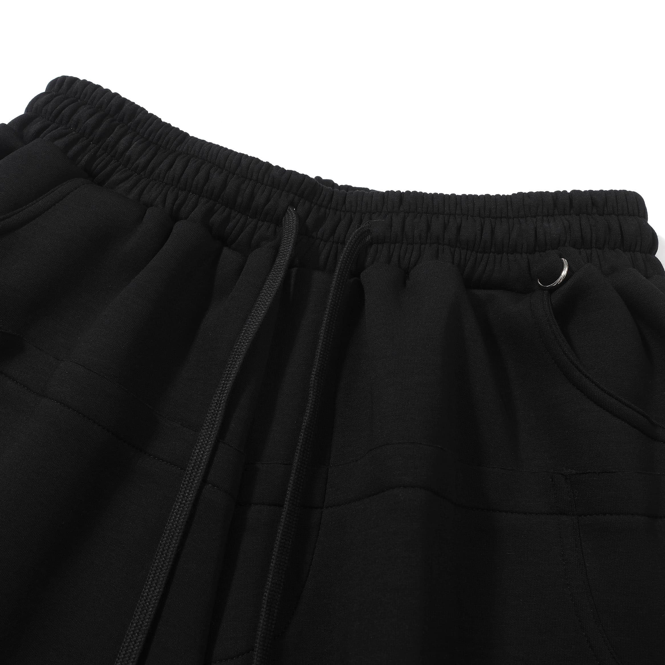 Black Wide-Leg Sweatpants | Unisex Heavyweight Fleece Drawstring
