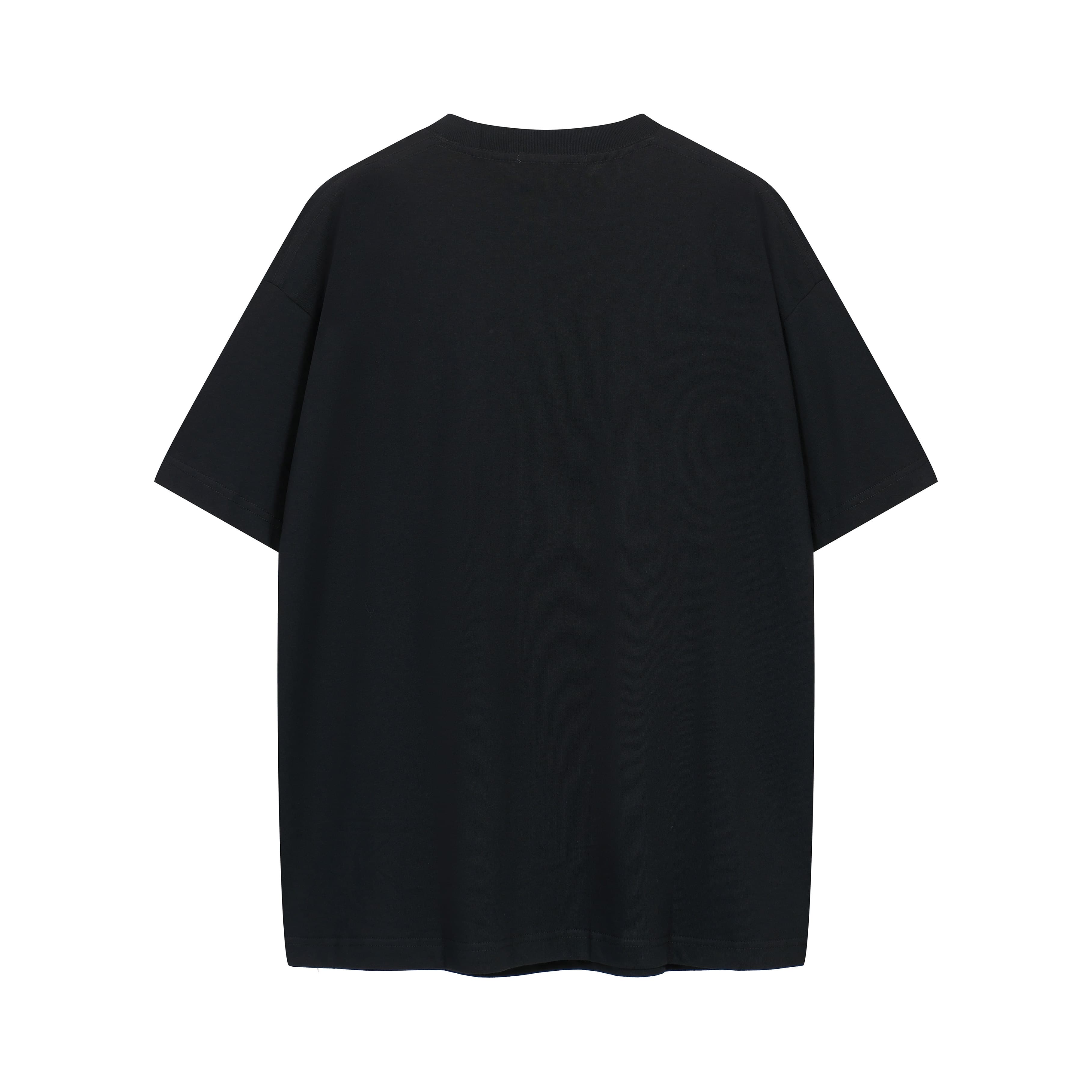 Unisex Oversized Black T-Shirt with Metal Graphic Logo