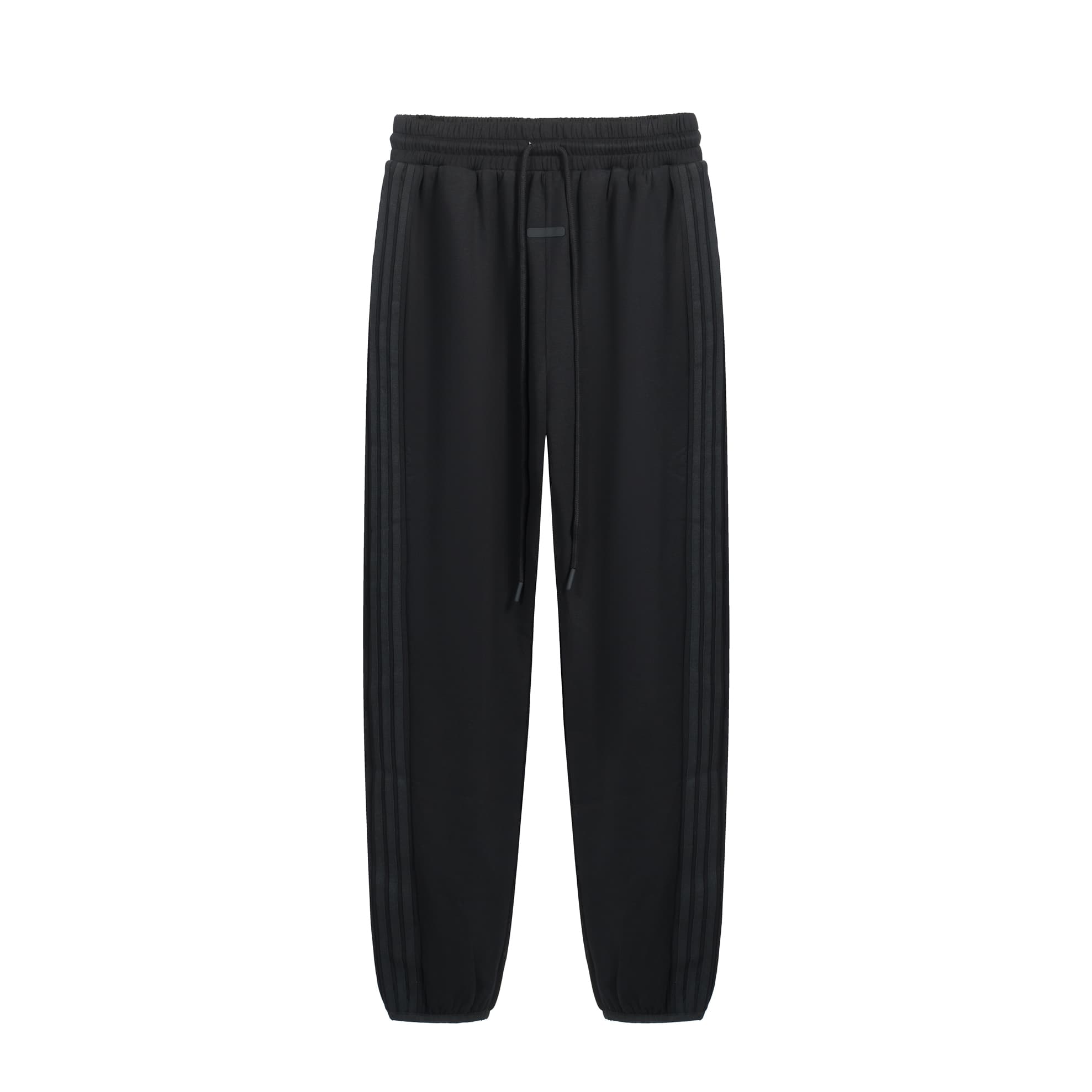 FOG ESSENTIALS Black Triple-Stripe Fleece Jogger