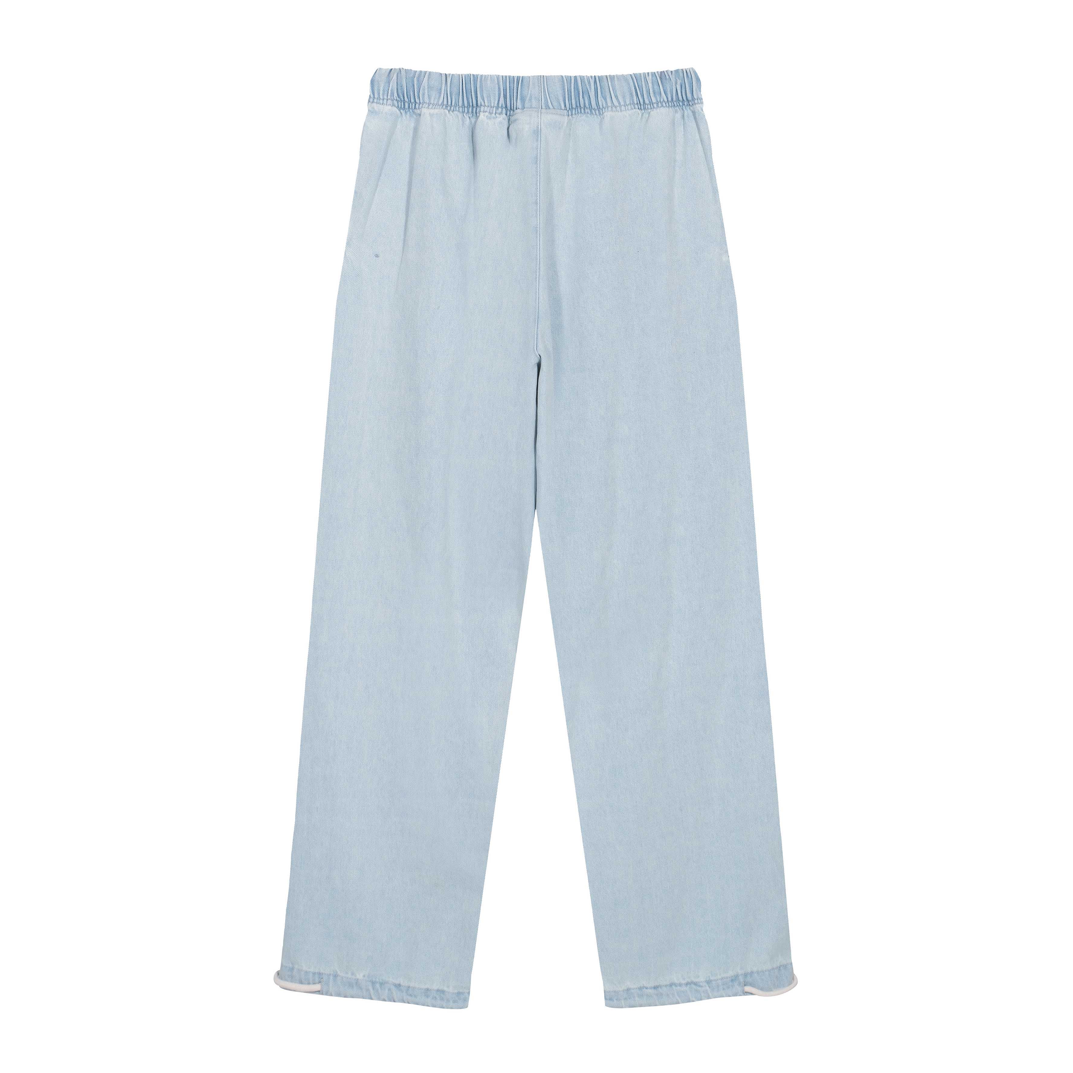 FOG ESSENTIALS Light Wash Drawcord Wide-Leg Denim Jeans