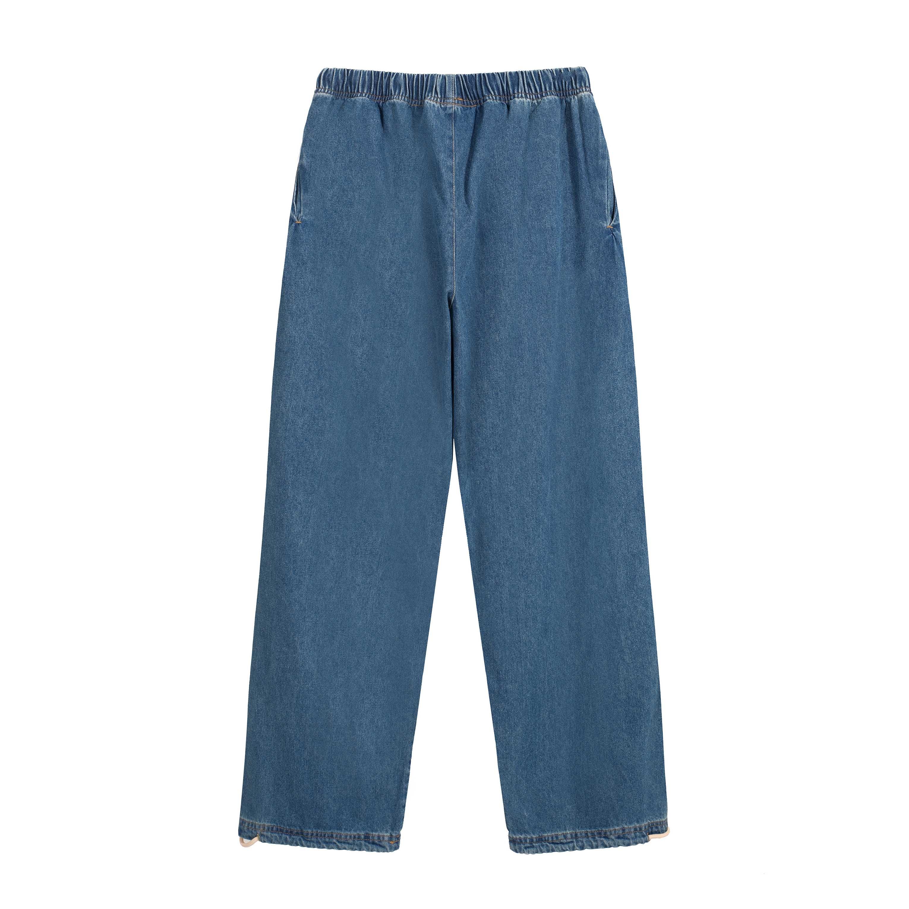 Essentials Wide-Leg Denim Drawstring Pants - FOG Streetwear