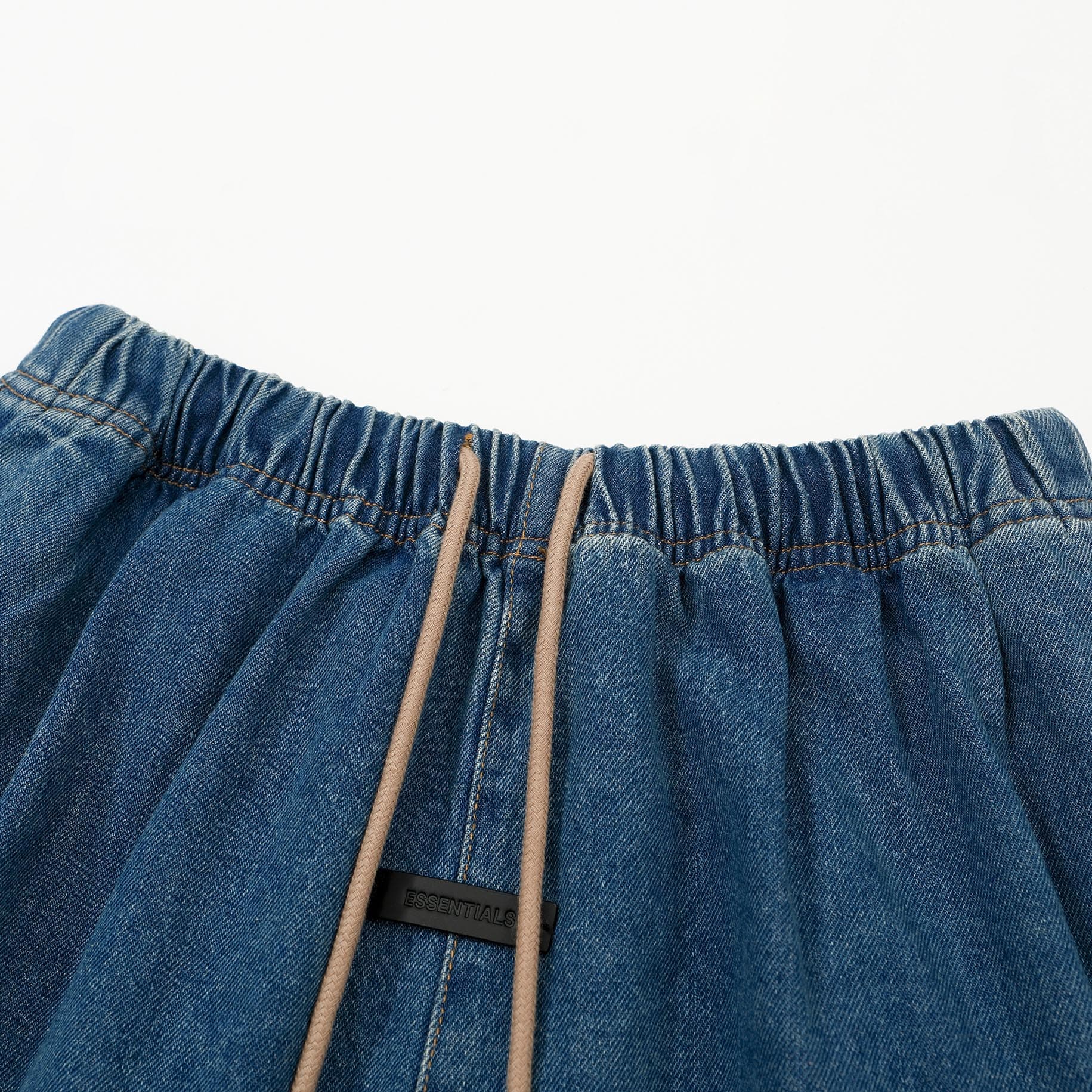 Essentials Wide-Leg Denim Drawstring Pants - FOG Streetwear