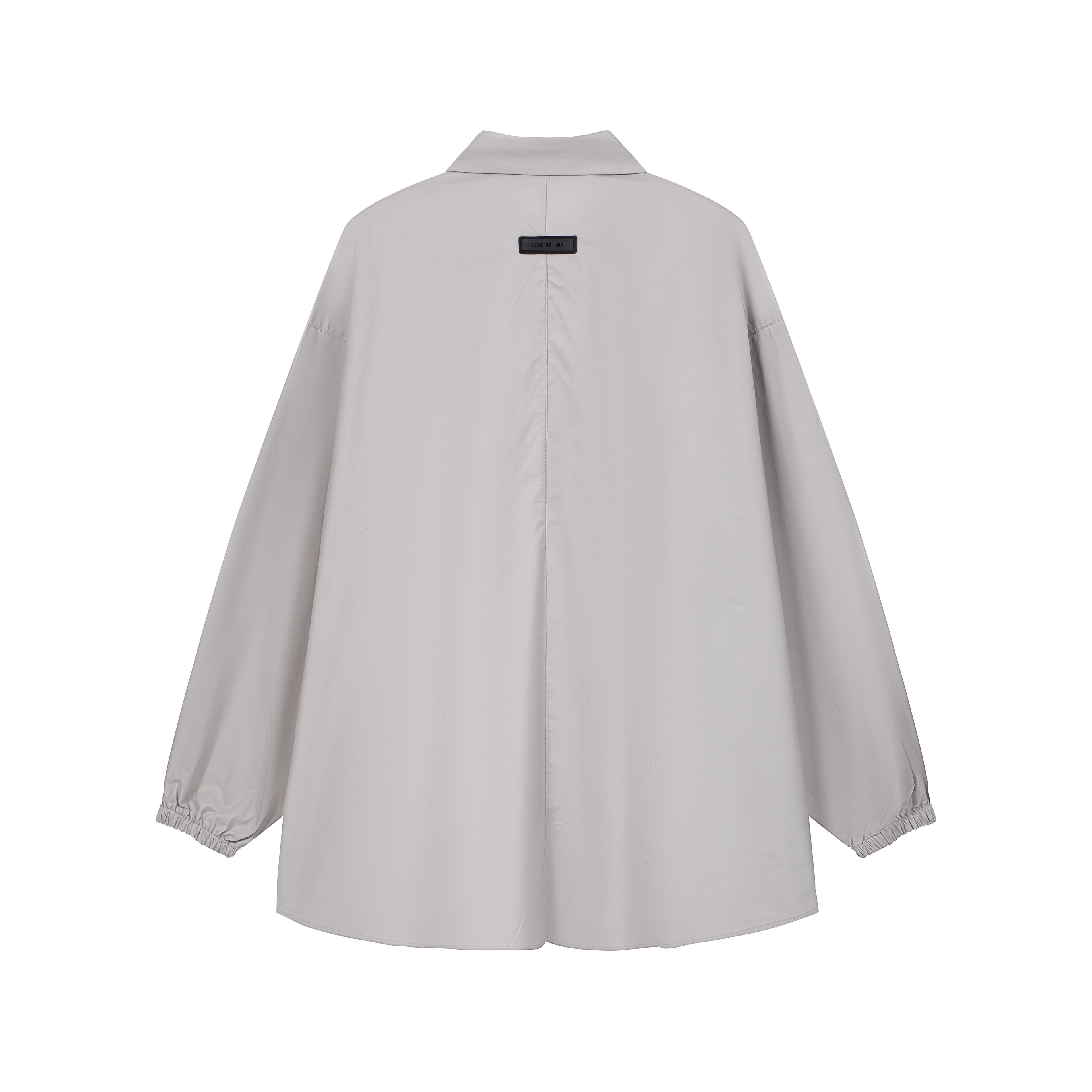 Unisex Oversized Drawstring Shirt - Pale Taupe Minimalist