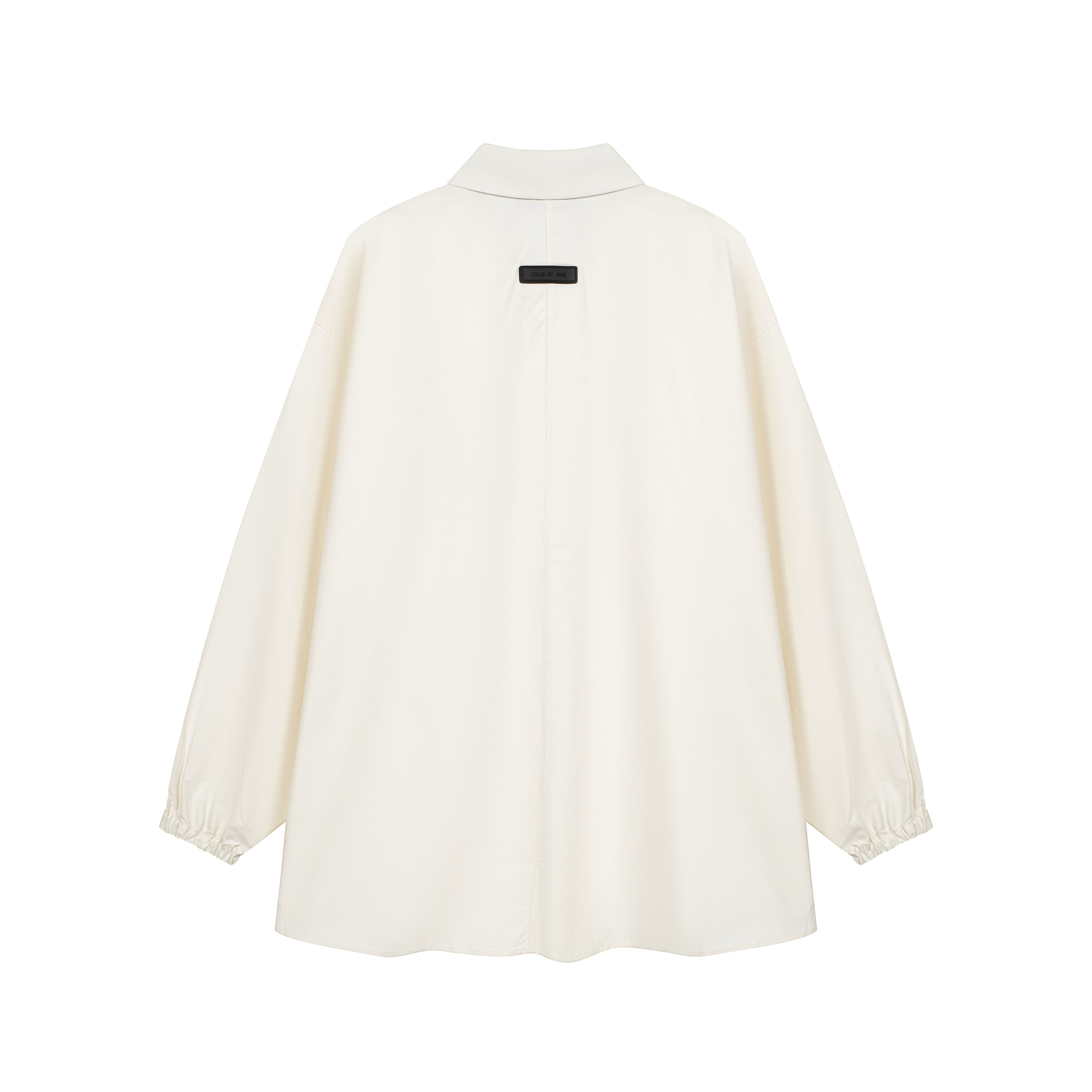 Unisex Oversized Drawstring Shirt - Cream Minimalist