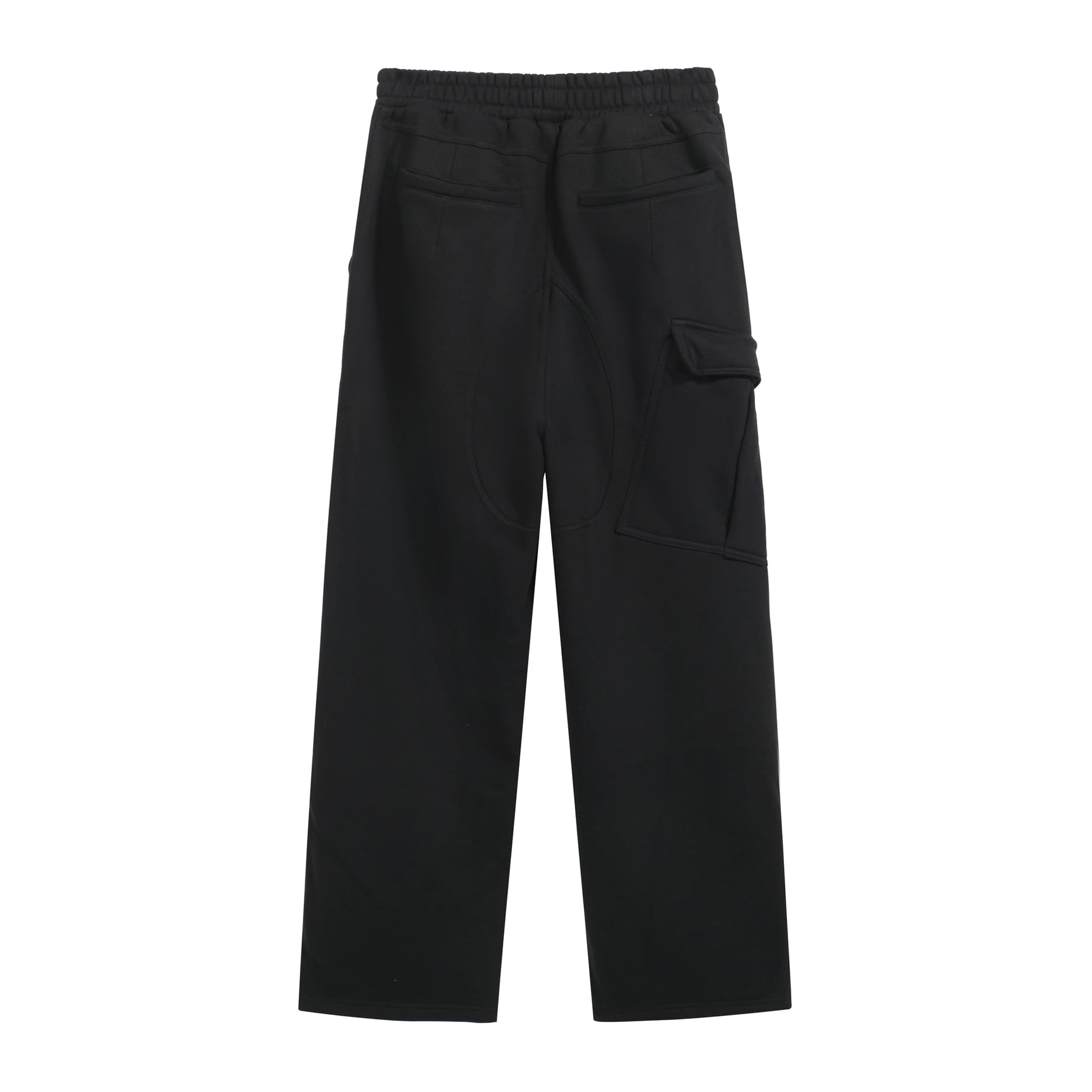 FFW Wide-Leg Black Panel Cargo Sweatpants