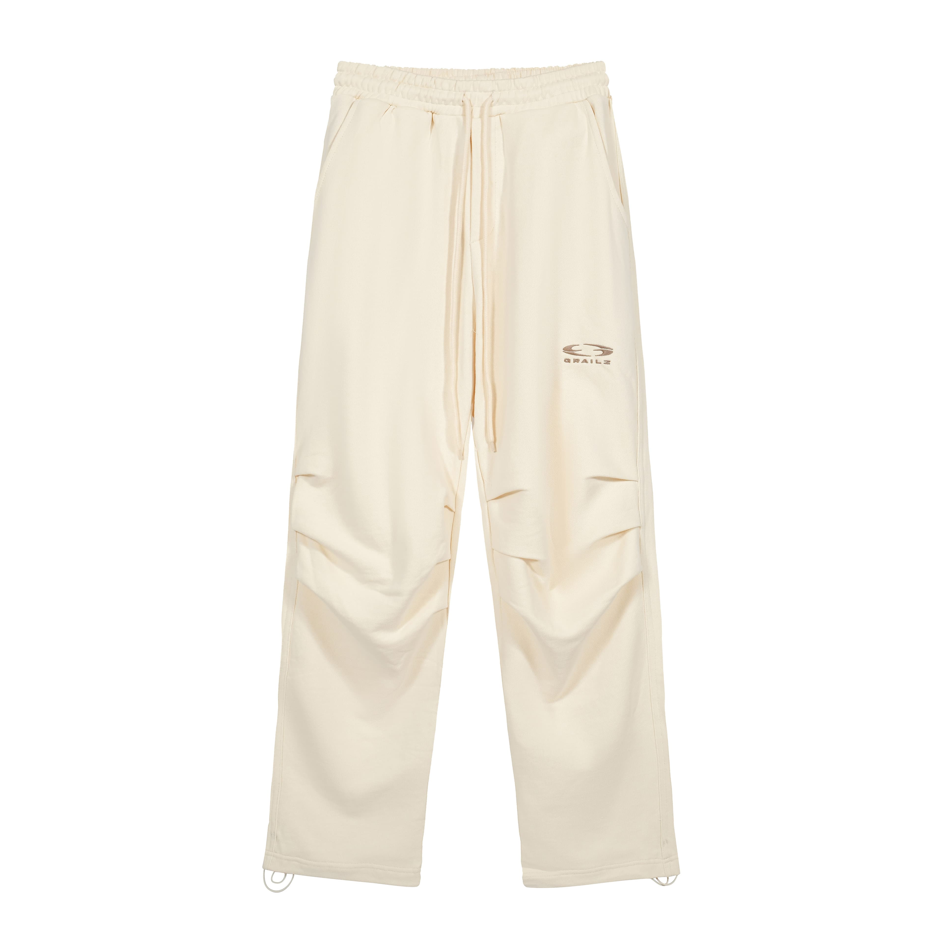 GRAILZ Baggy Cream Track Pants | Unisex Loose-Fit Streetwear