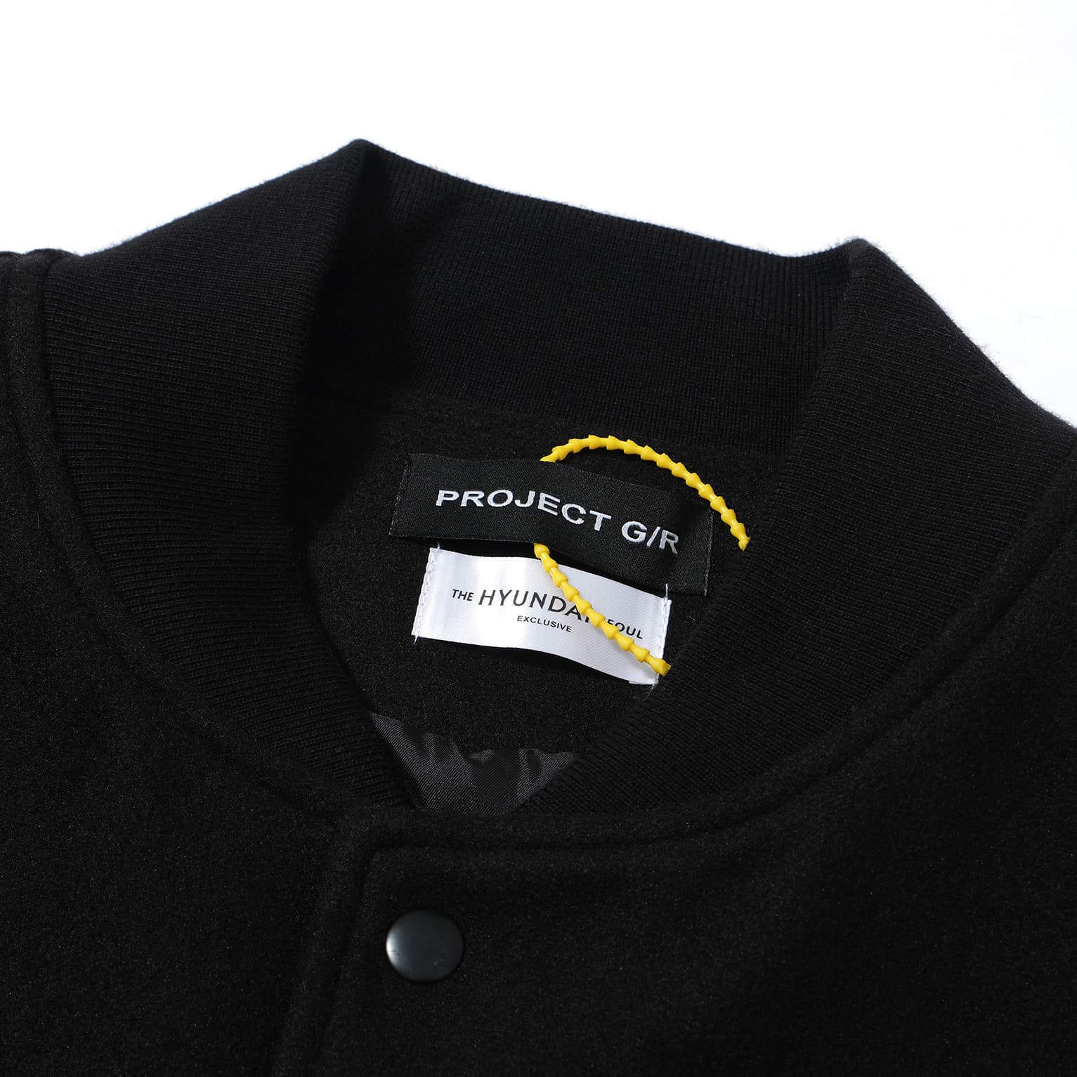 Black Contrast Varsity Jacket | PROJECT O/R Unisex Bomber