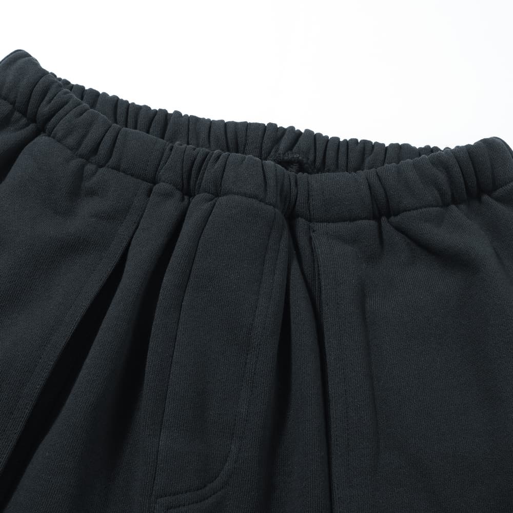 GREG ROSS Wide-Leg Black Fleece Cargo Sweatpants