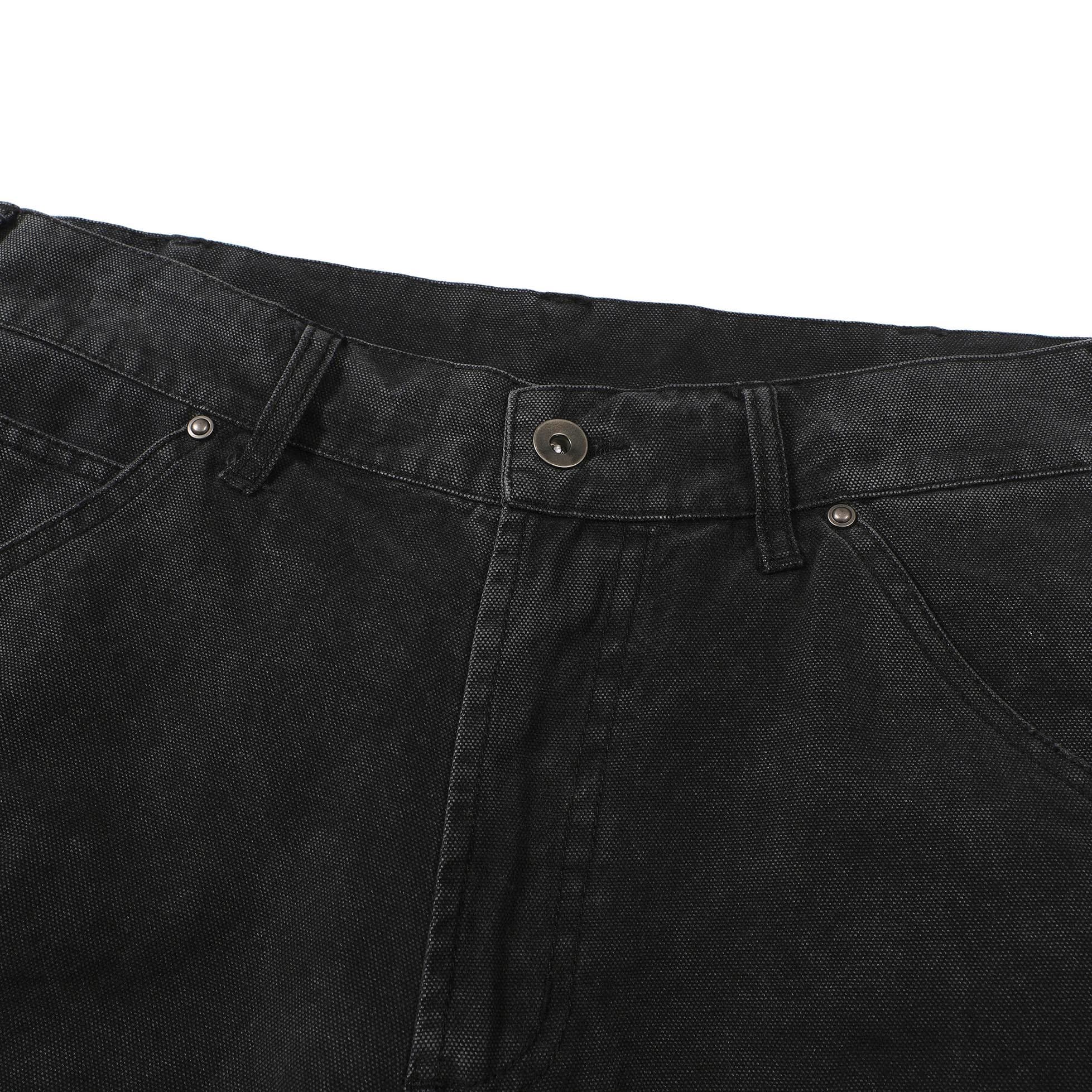Margiela Washed Black Workwear Utility Shorts Raw Hem