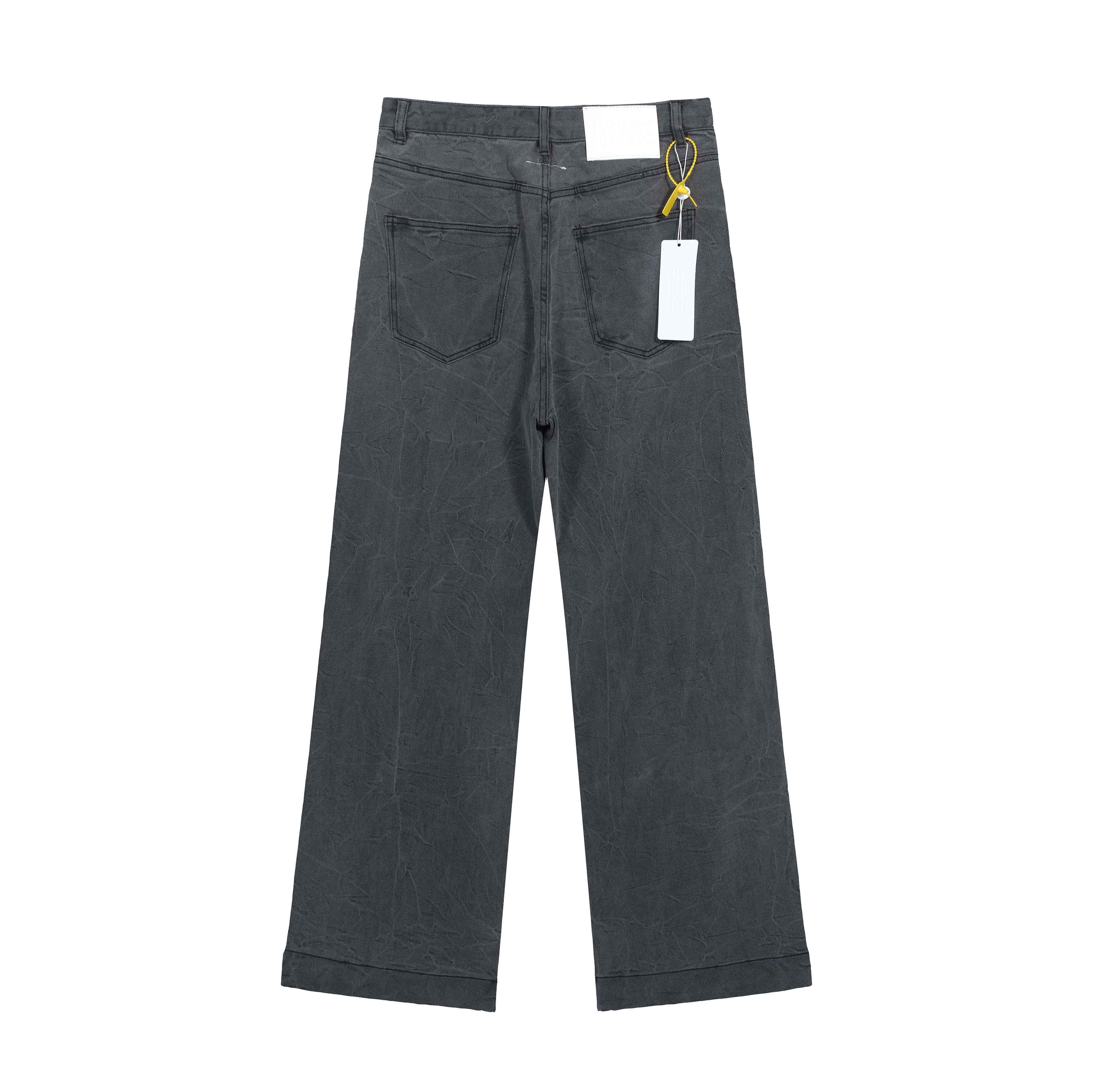 Maison Margiela Wide-Leg Distressed Denim Jeans Grey Wash