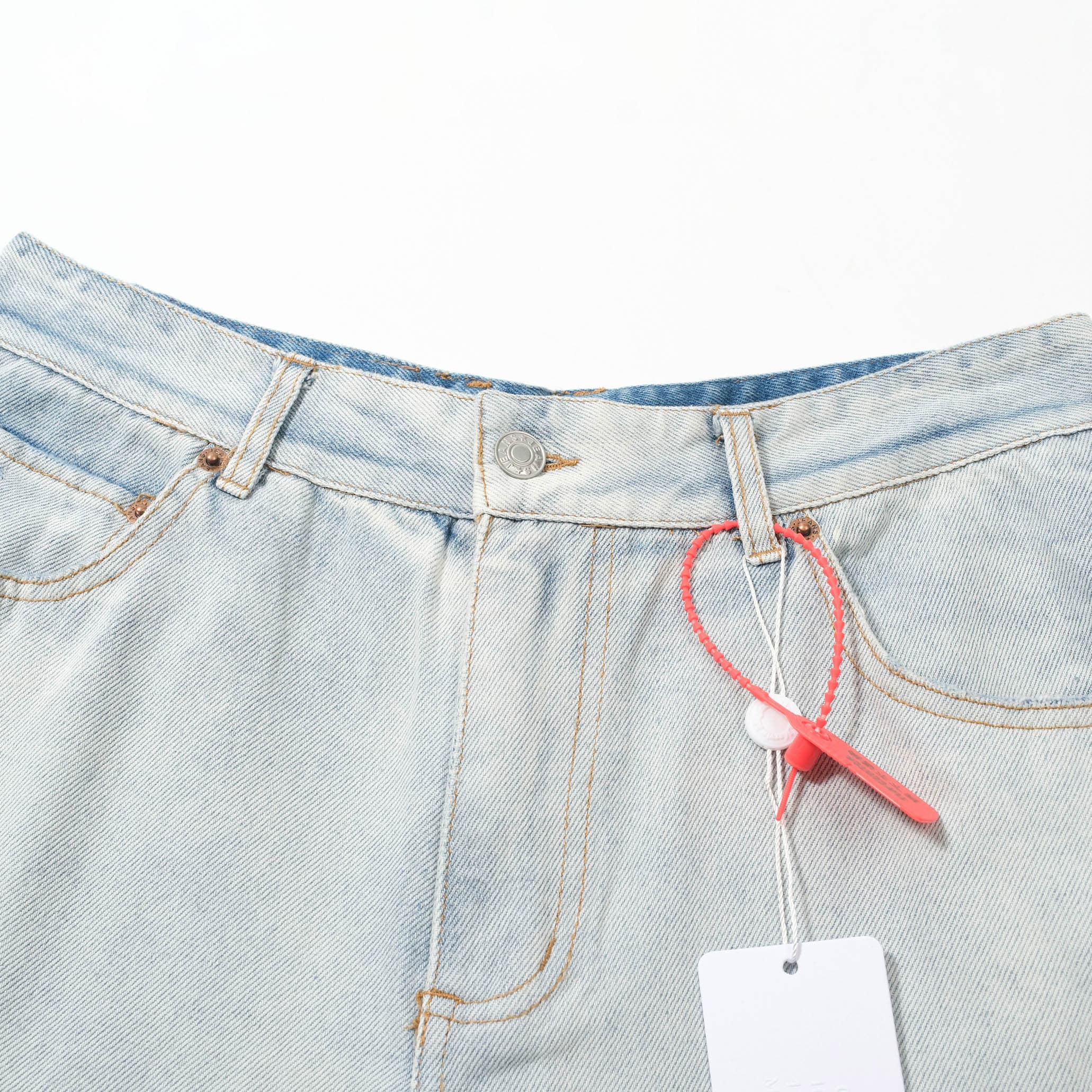 Margiela Wide-Leg Distressed Denim Jeans Light Wash