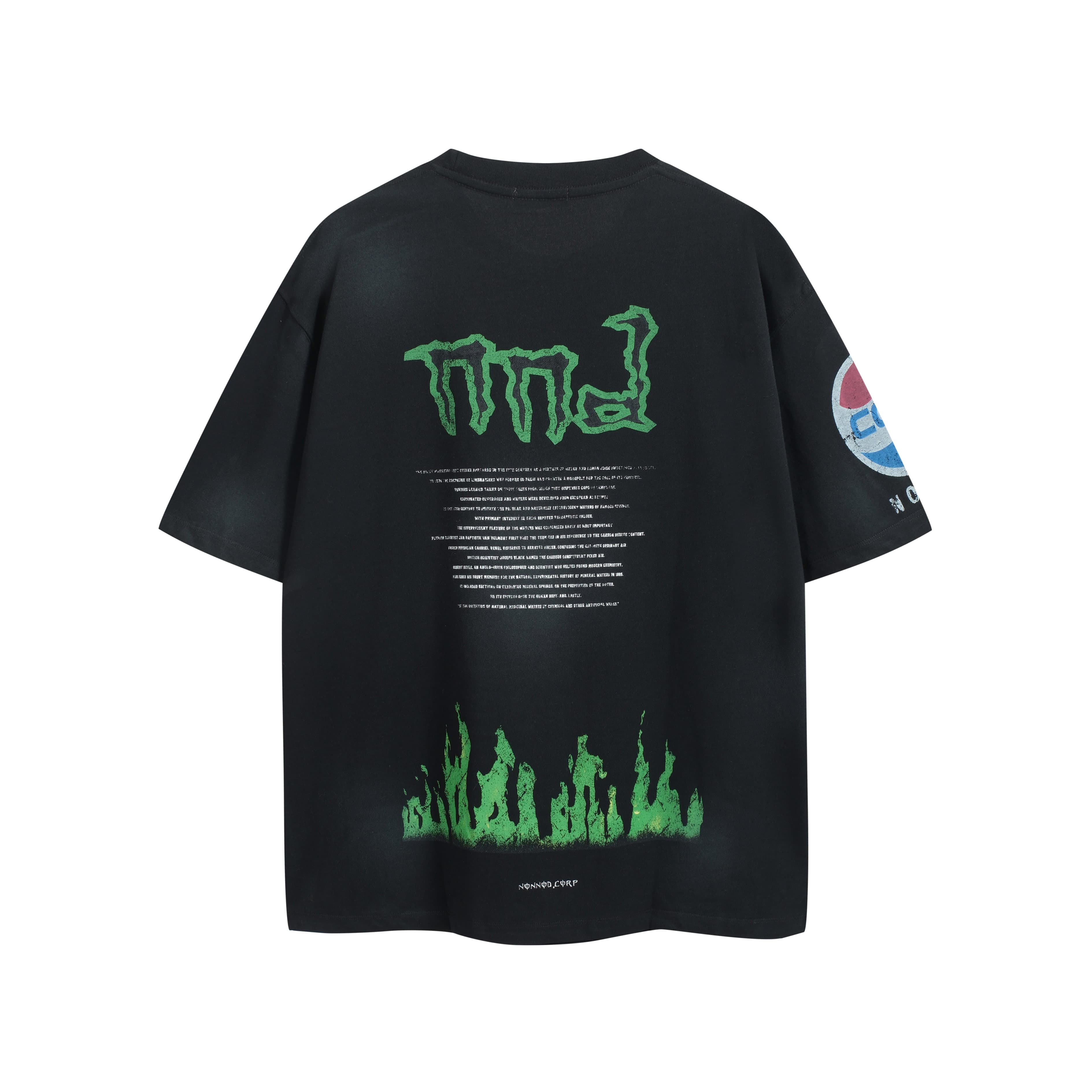 NONNOD CORP. Black Oversized 'Soda Logo' T-Shirt